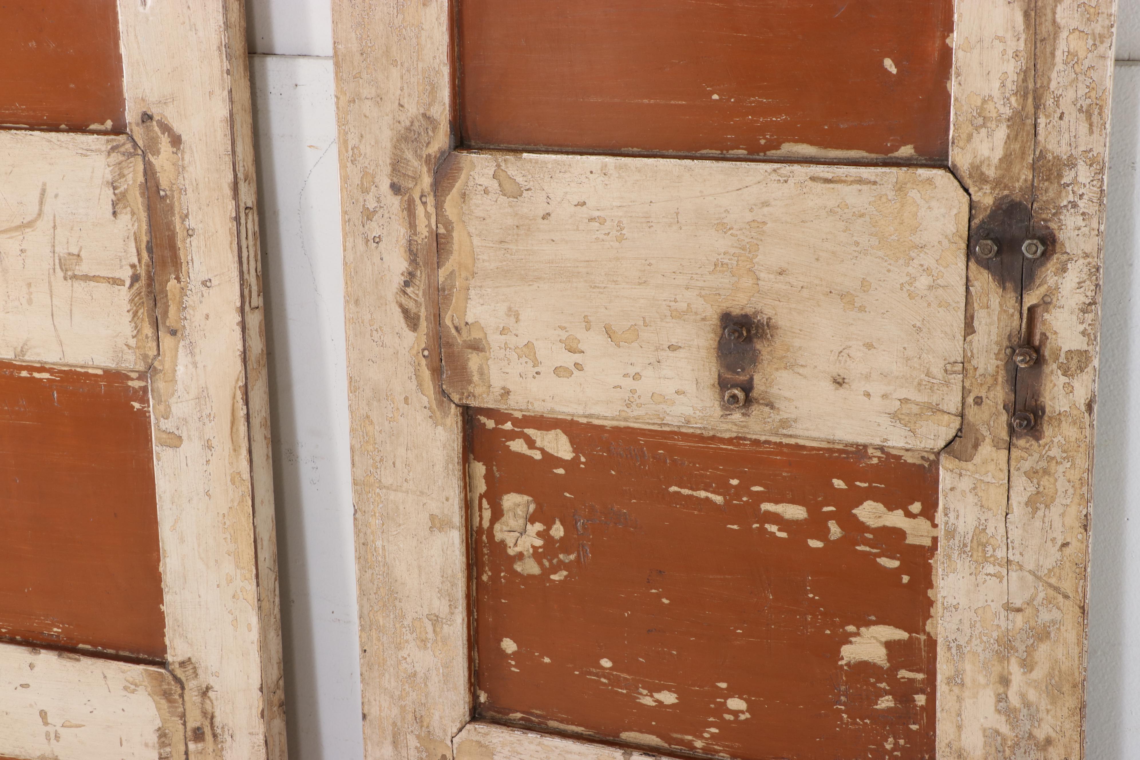 Pair of Five-Panel Inset Wooden Doors, Antique