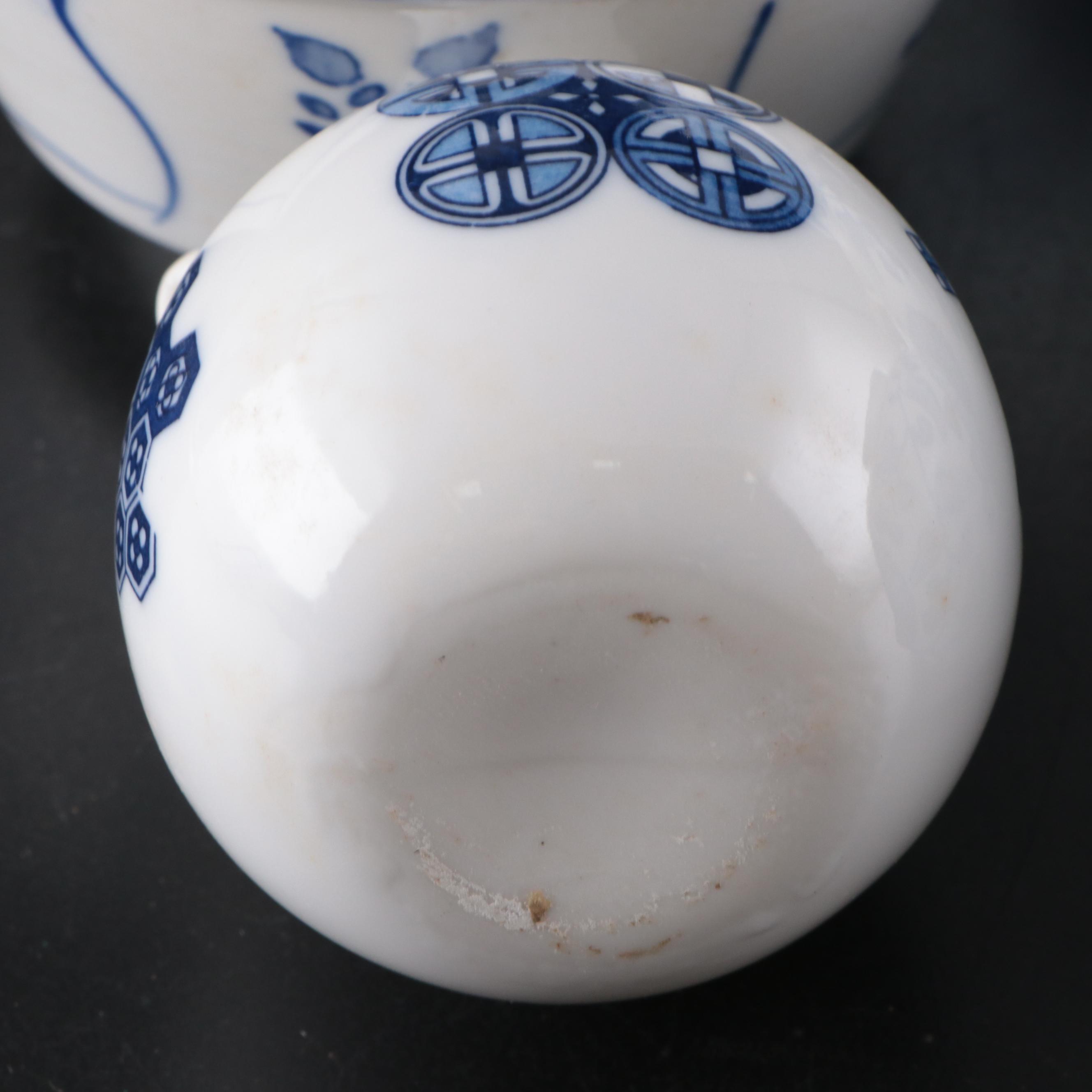 Chinese Blue and White Porcelain Bowl with More East Asian Blue and White Décor