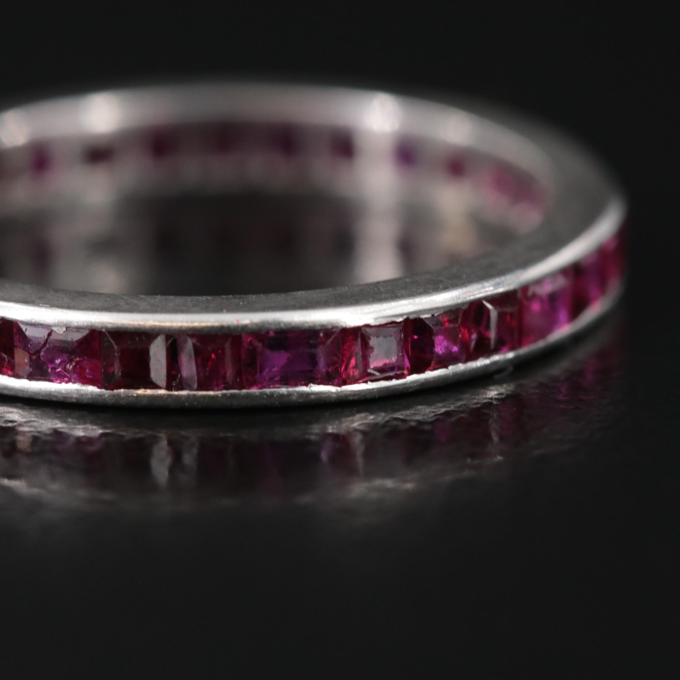 Platinum Ruby Eternity Band