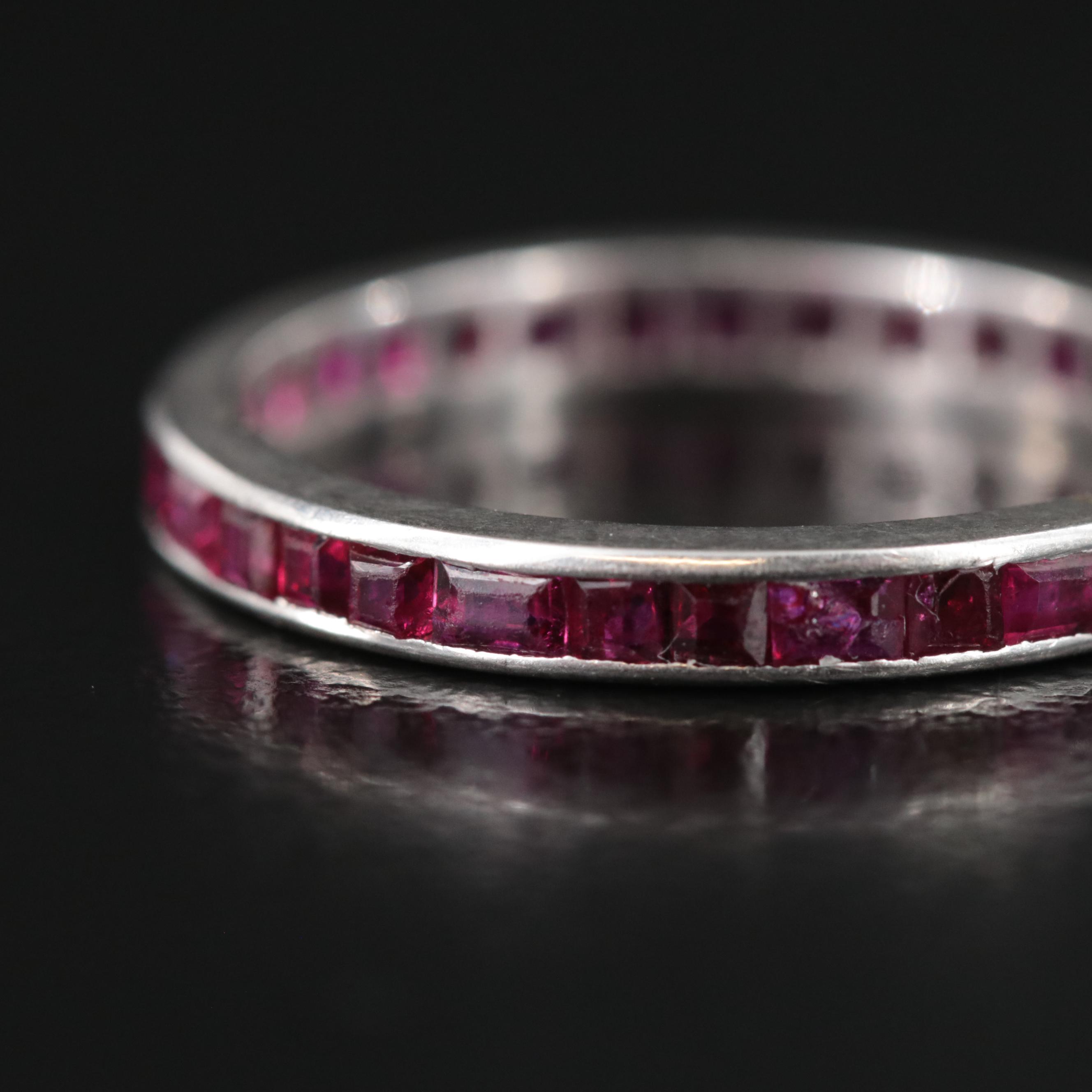 Platinum Ruby Eternity Band