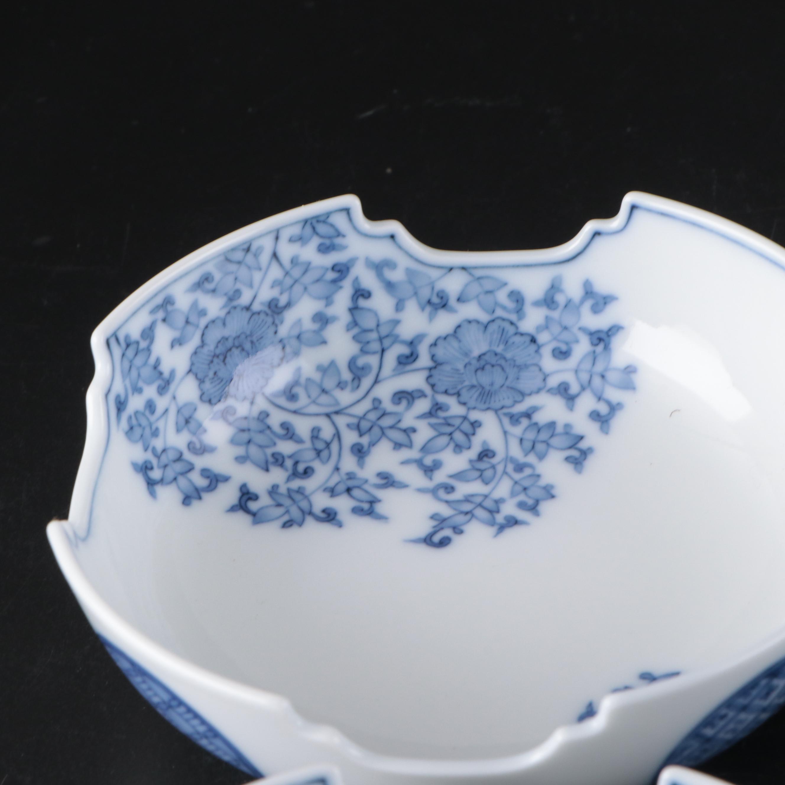 Chinese Blue and White Porcelain Bowl with More East Asian Blue and White Décor