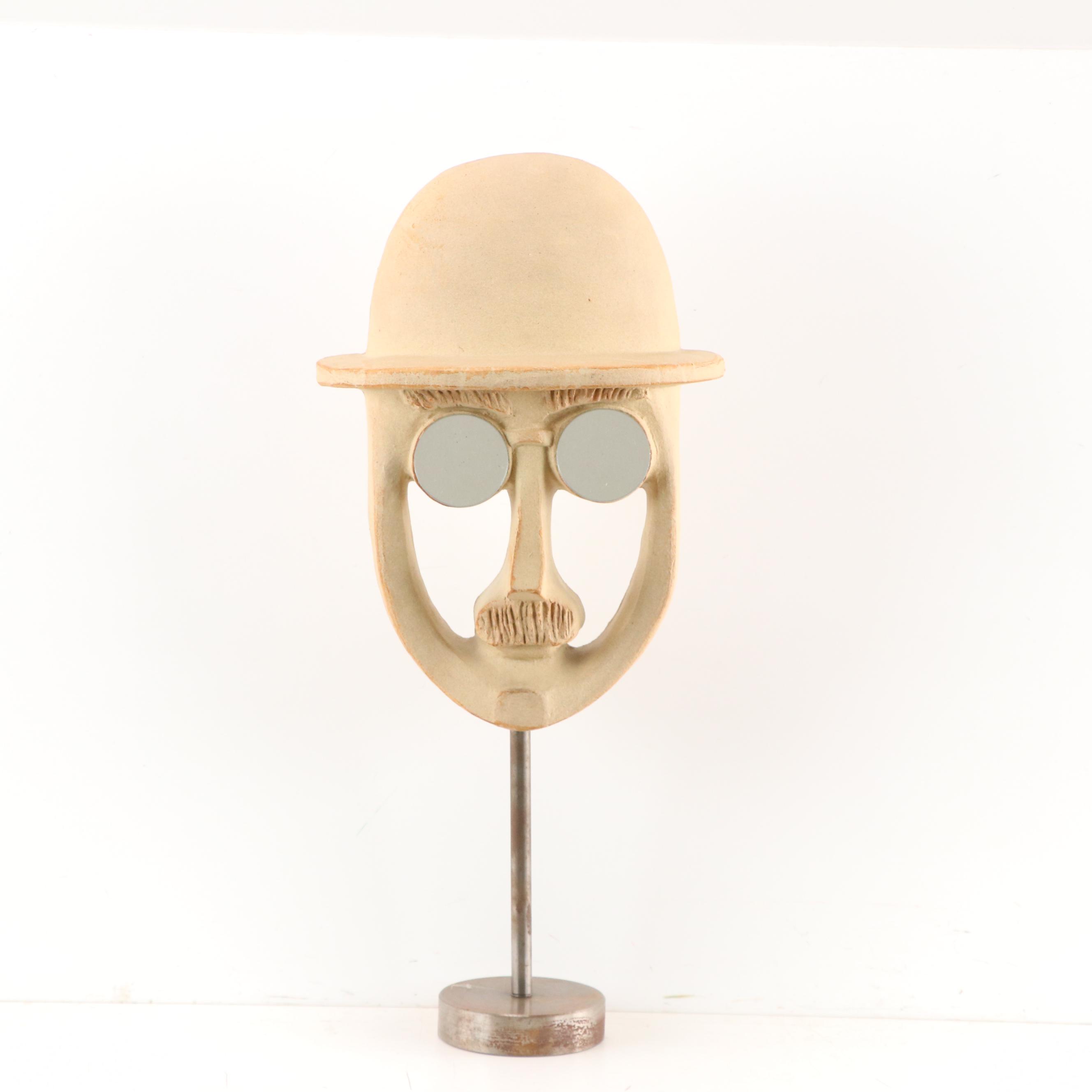 Bennington Potters Male Bust Mixed Media Sculpture