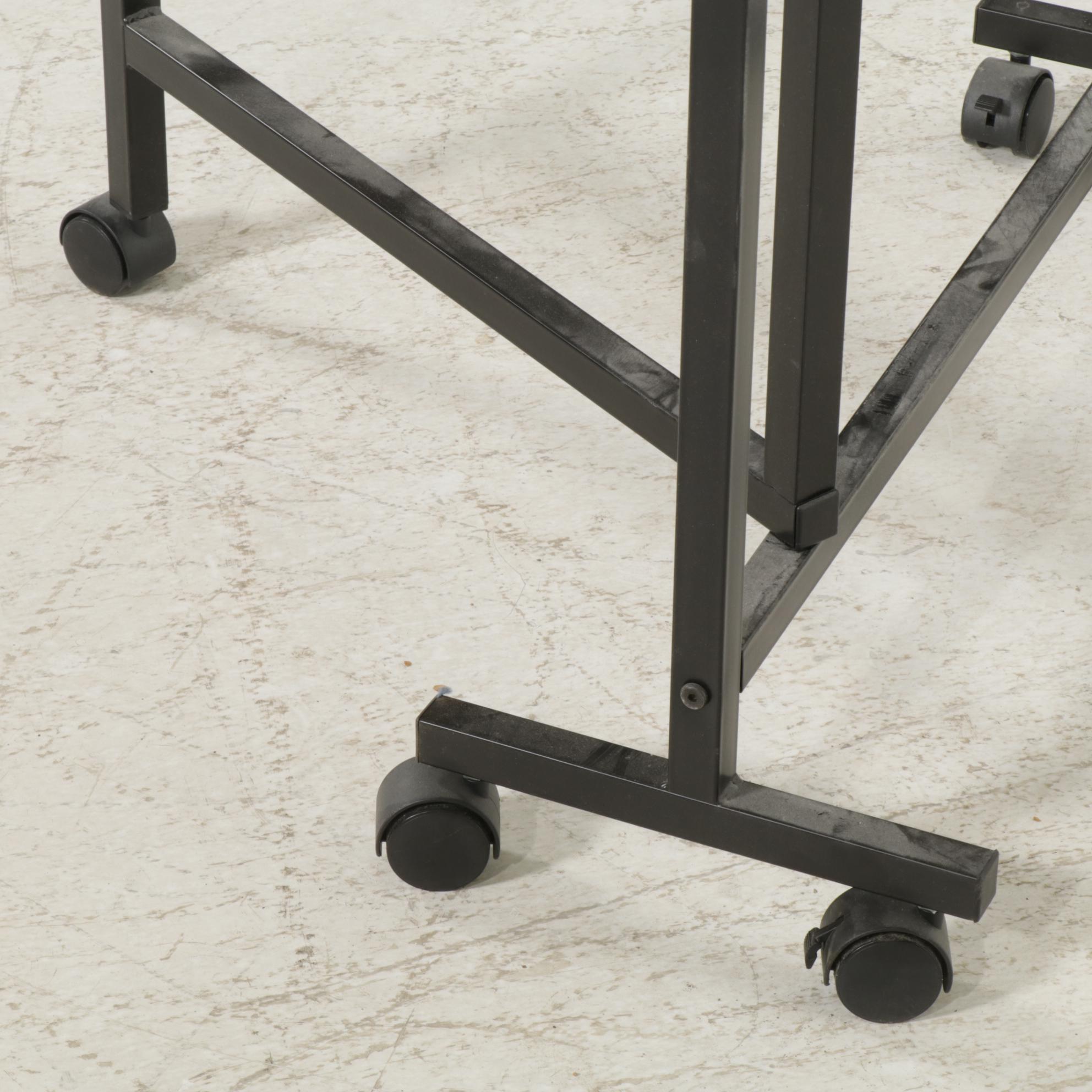 Contemporary Gate Leg Drop Leaf Rolling Work Table