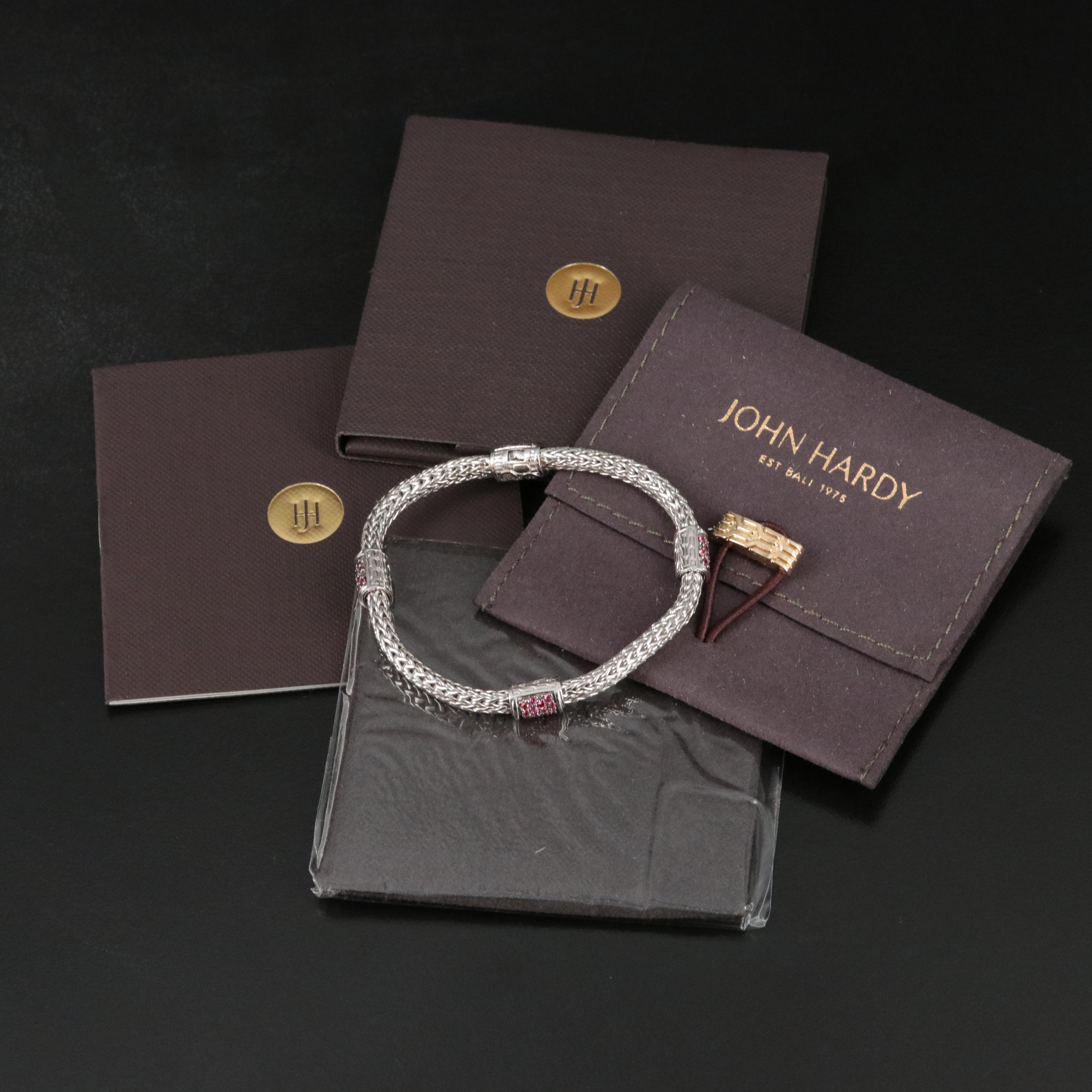 John Hardy Classic Chain Sterling and Corundum Station Bracelet