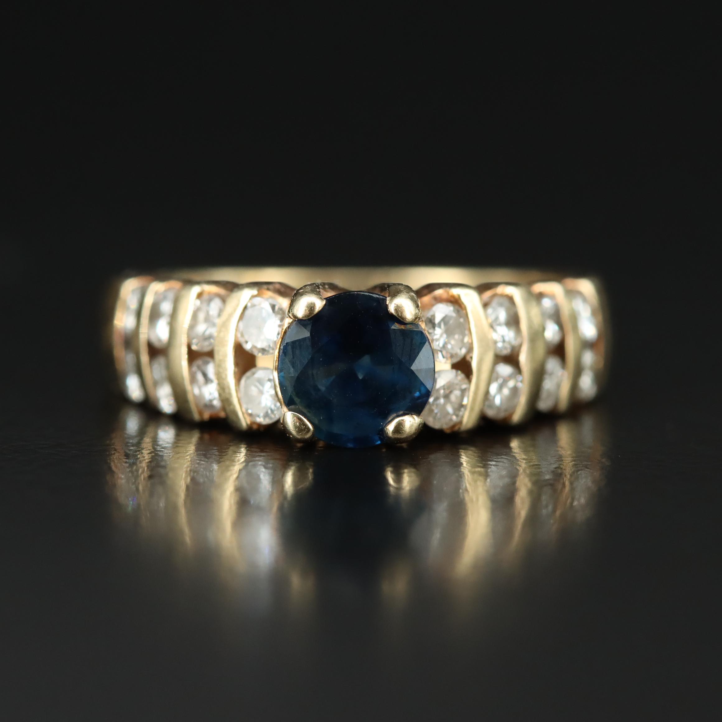 14K Sapphire and Diamond Ring
