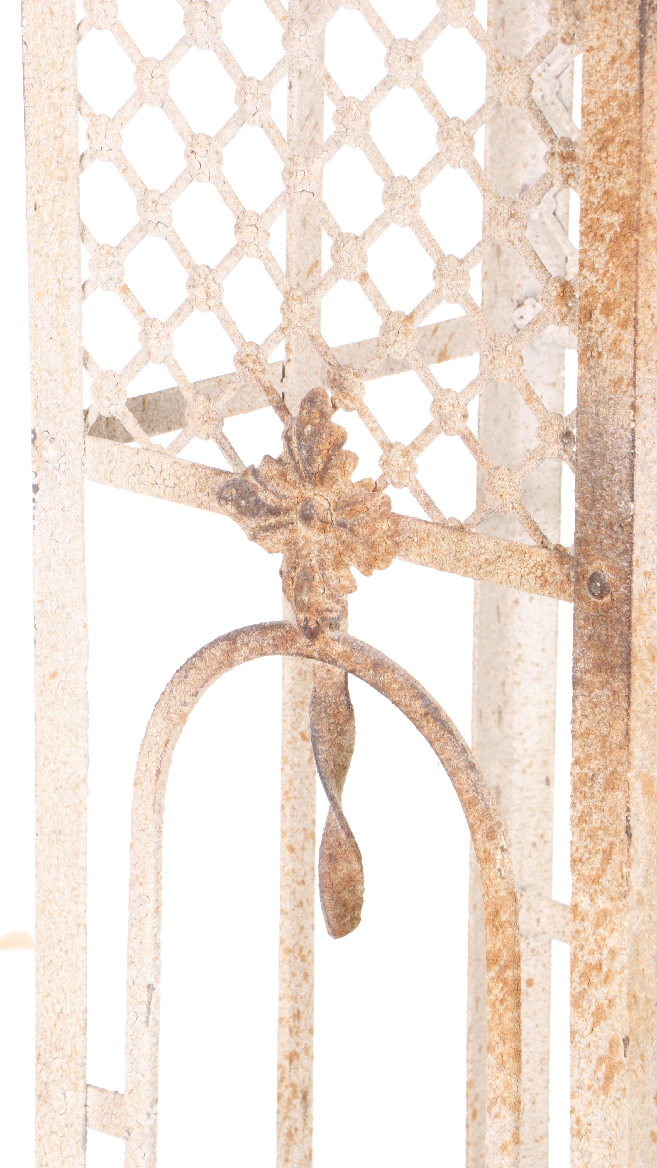 Wrought Iron Architectural Salvage Garden Obelisk Pillars, Antique