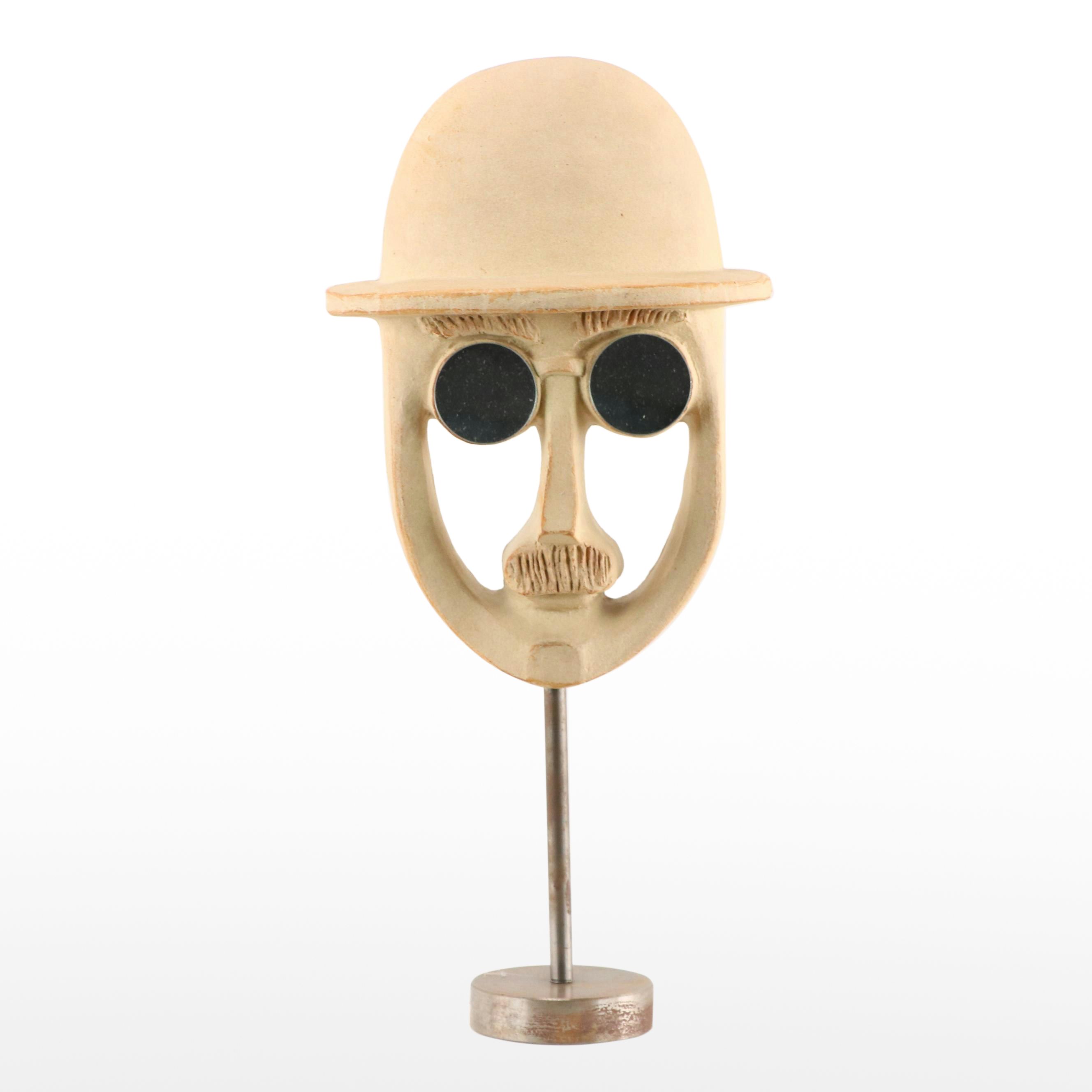 Bennington Potters Male Bust Mixed Media Sculpture