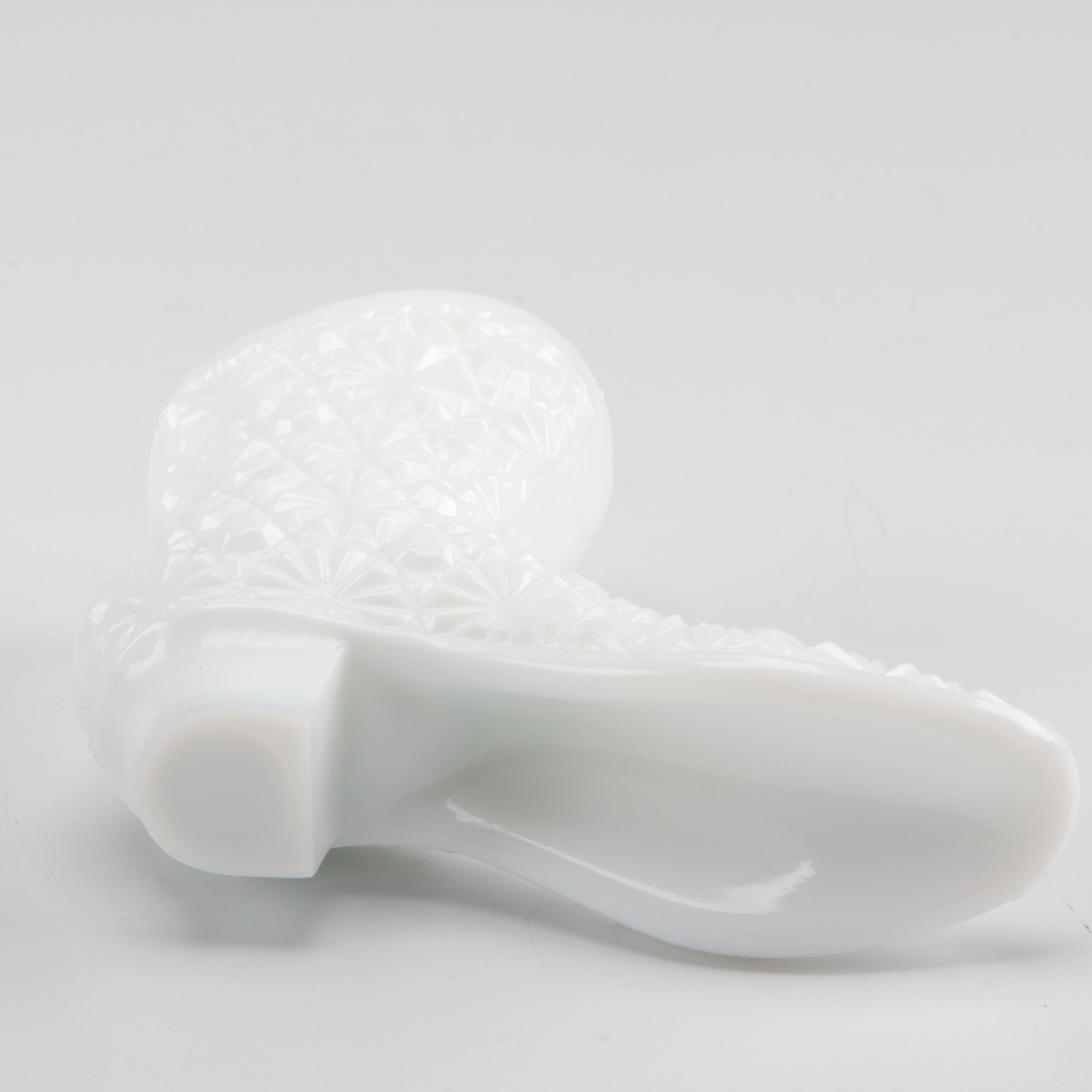 Fenton Daisy and Button and Hobnail Glass Boot Figurines in Assorted Colors