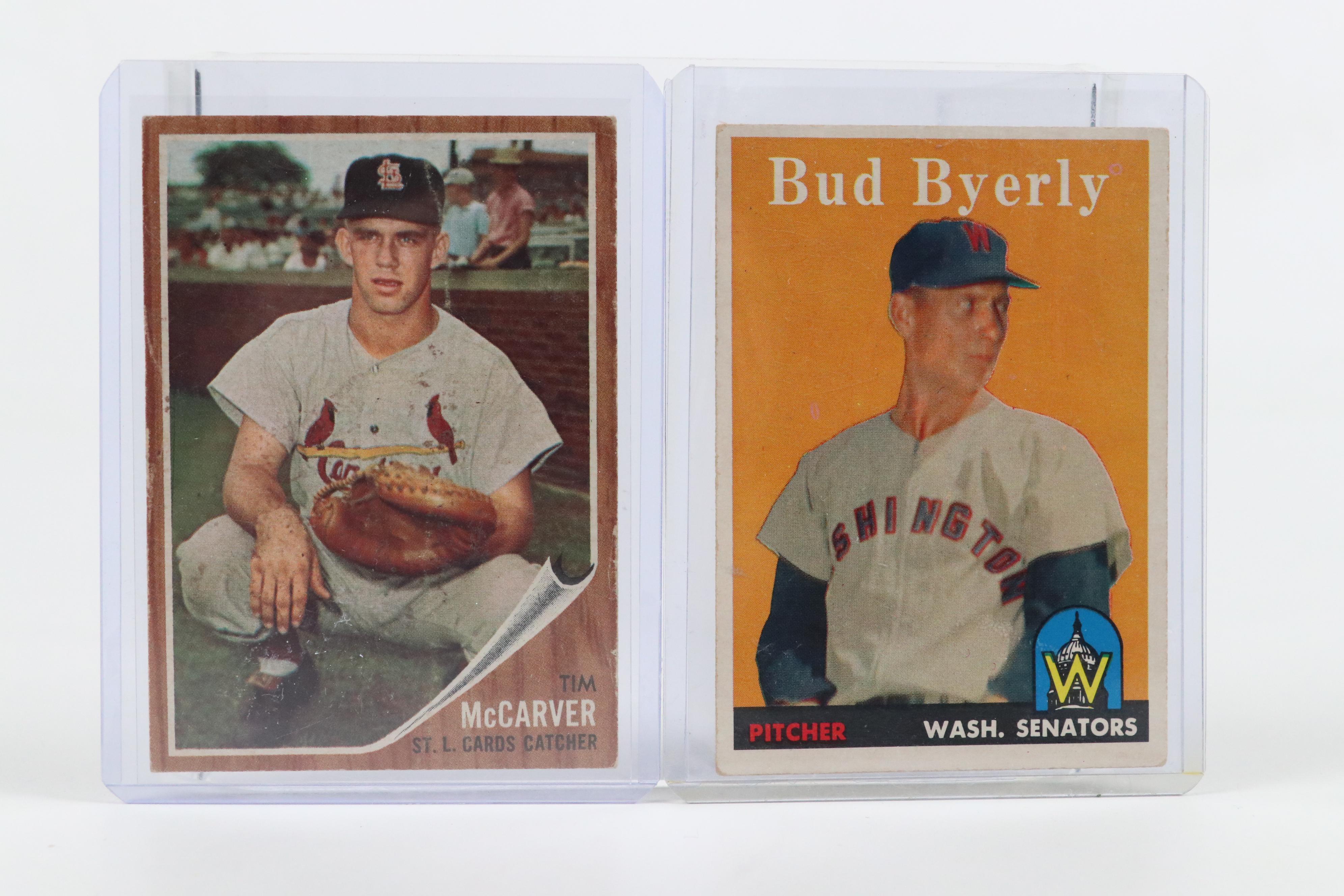 Topps Baseball Cards Featuring Hank Aaron, Roberto Clemente, & More, 1950s–1960s