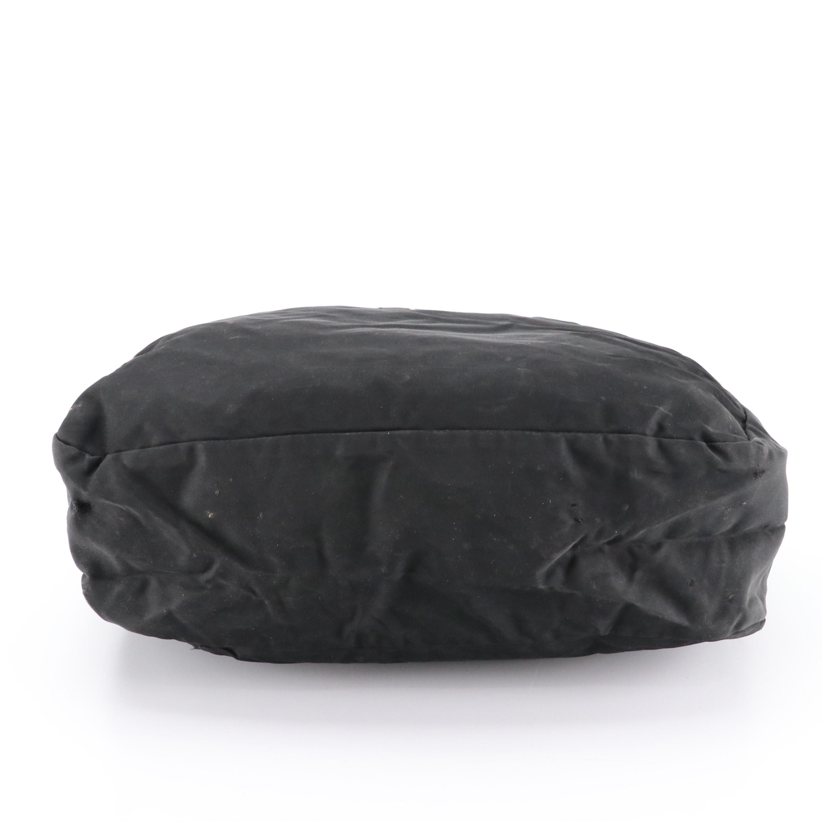 Prada Hobo Style Nylon Zip Bag with Saffiano Leather Trim