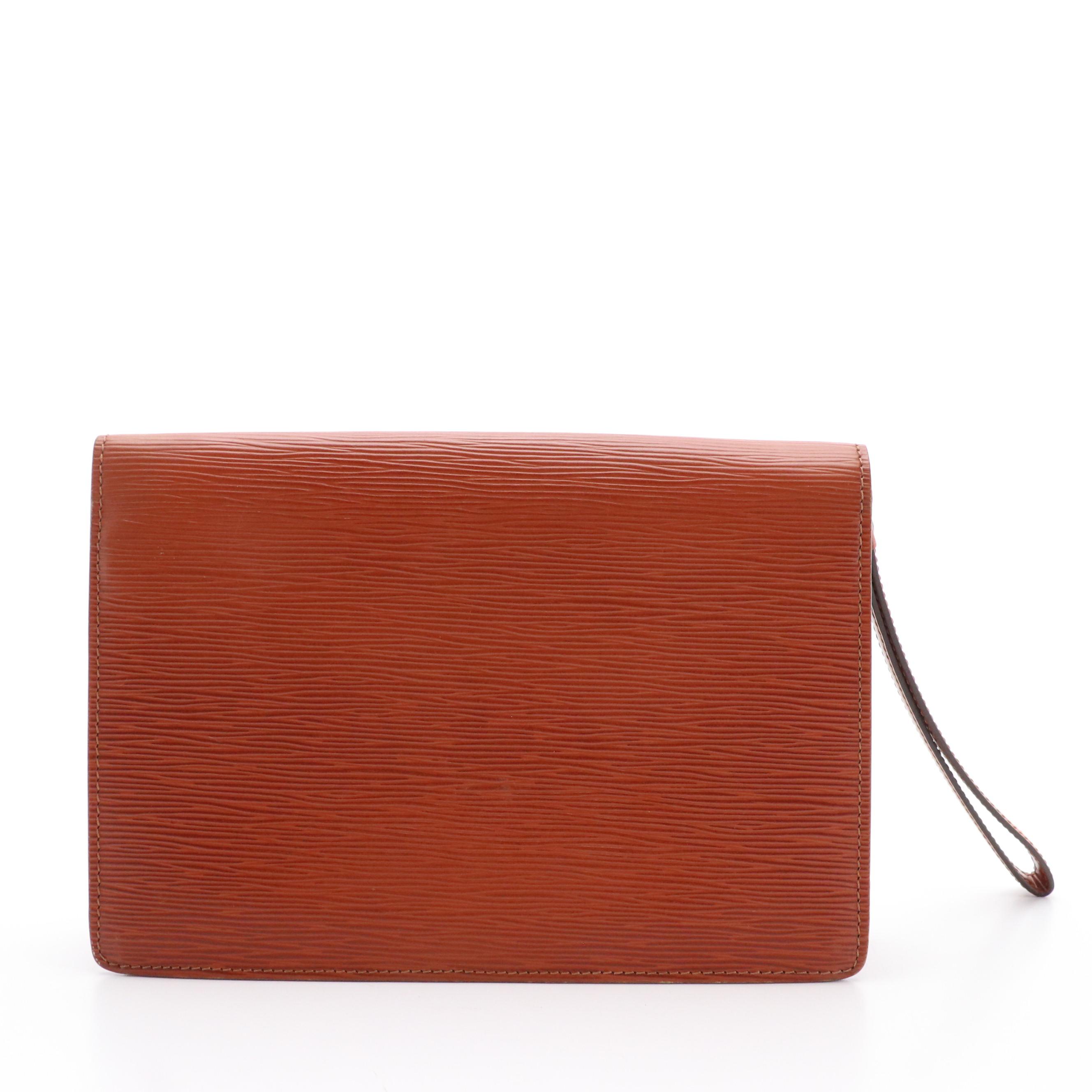 Louis Vuitton Sellier Dragonne Wristlet Clutch in Cipango Gold Epi Leather