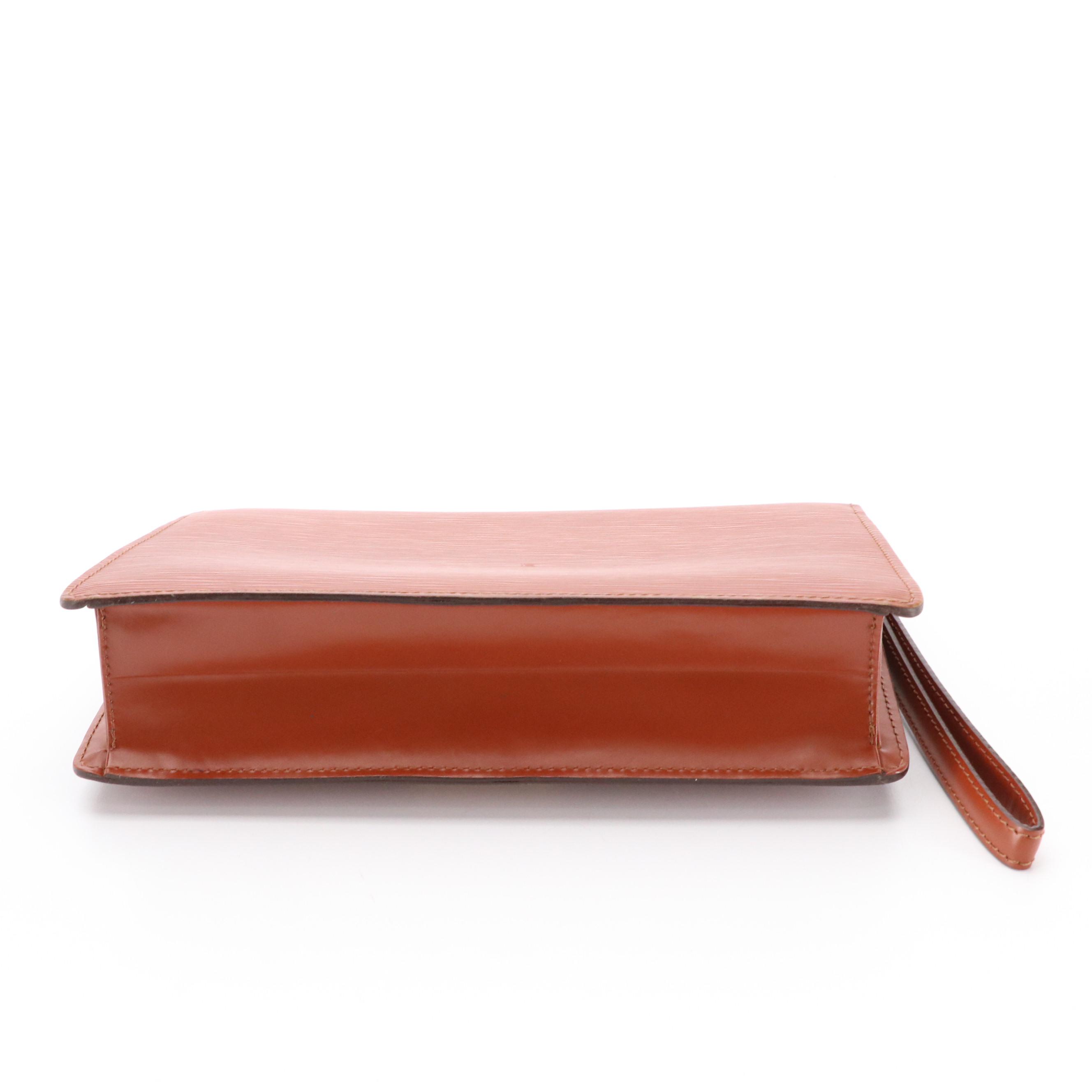 Louis Vuitton Sellier Dragonne Wristlet Clutch in Cipango Gold Epi Leather