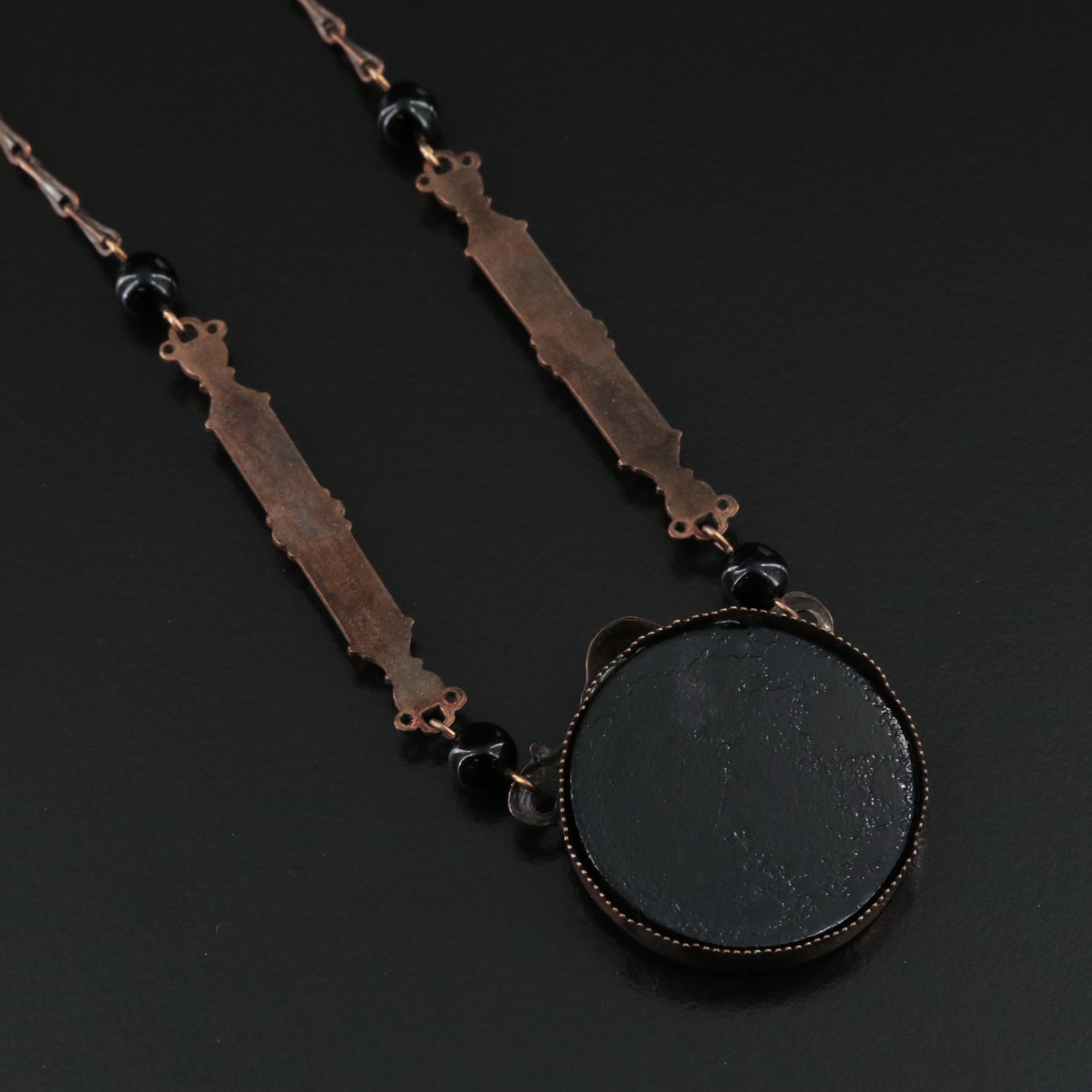 Art Nouveau Style Glass Necklace Everything But The House