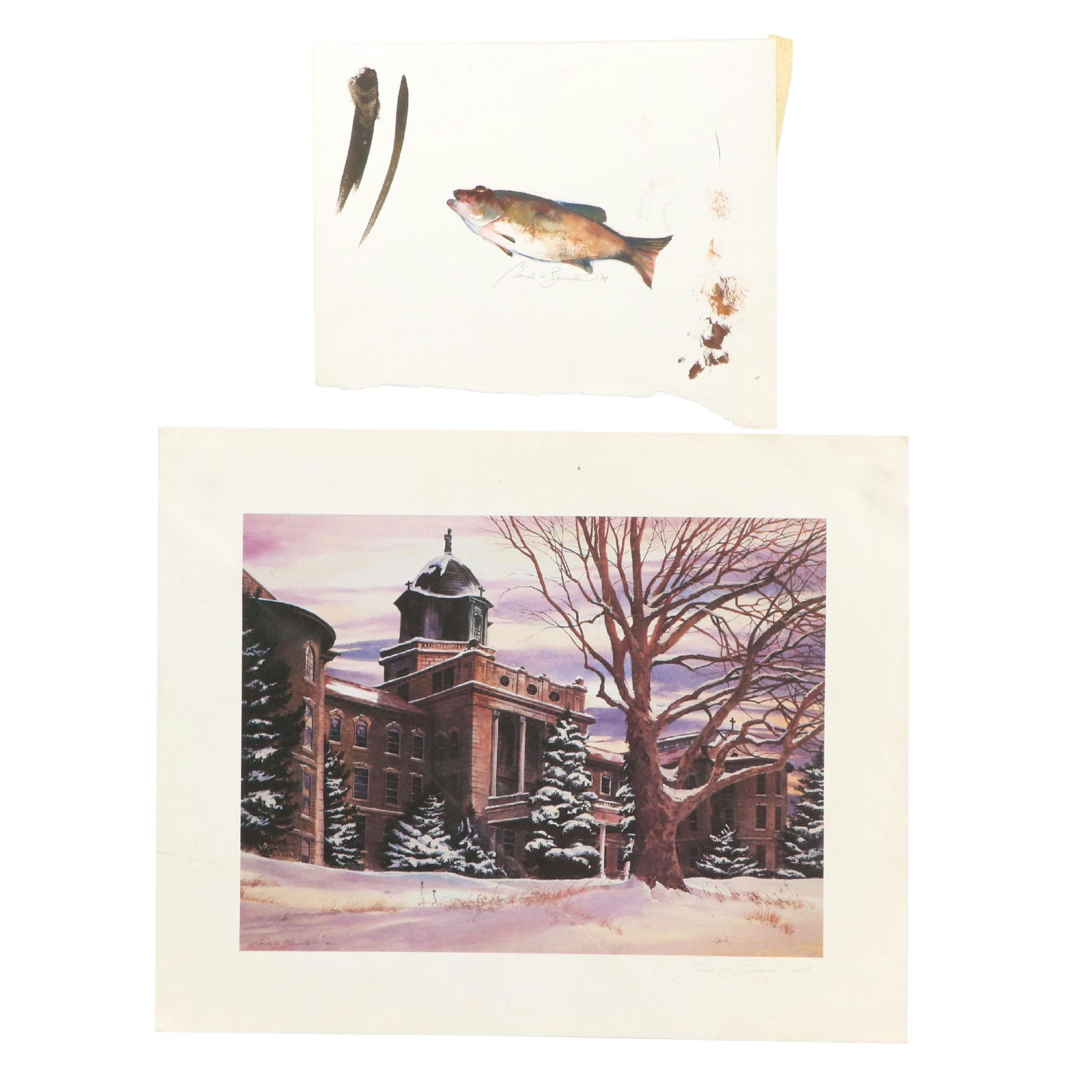 Linda Nicholls Landscape and Still Life Watercolor Paintings, Late 20th