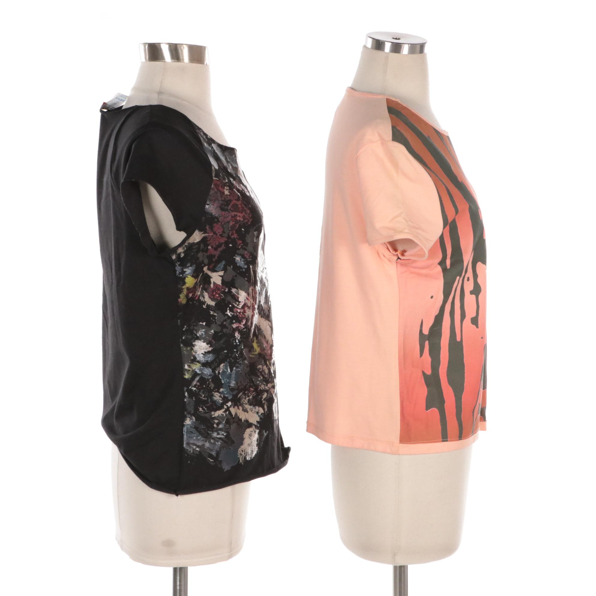 Karl Lagerfeld and Christian Lacroix Printed Cotton Blend T-Shirts