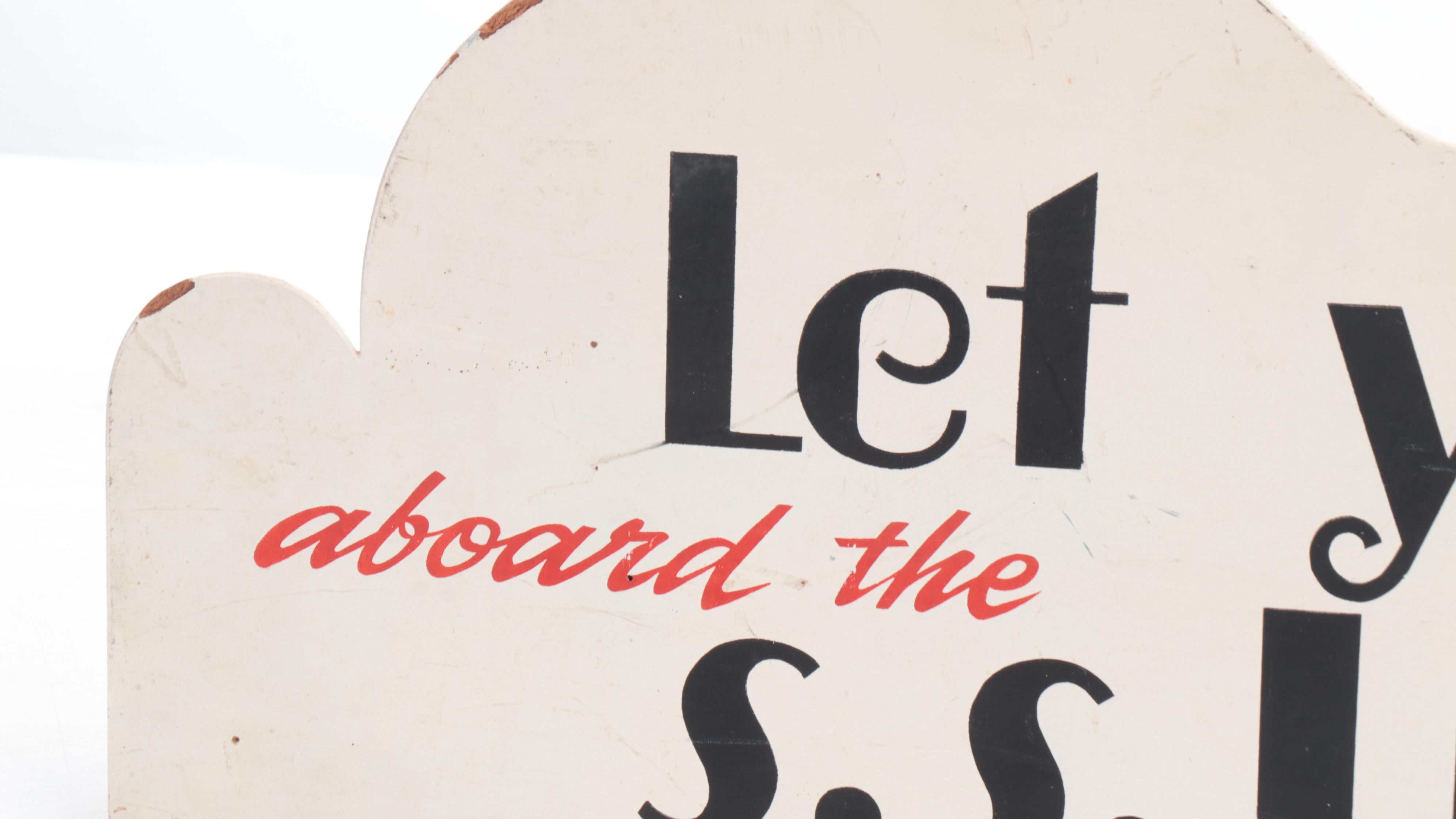 S.S. United States Ocean Liner Advertising Sign, Mid-20th Century