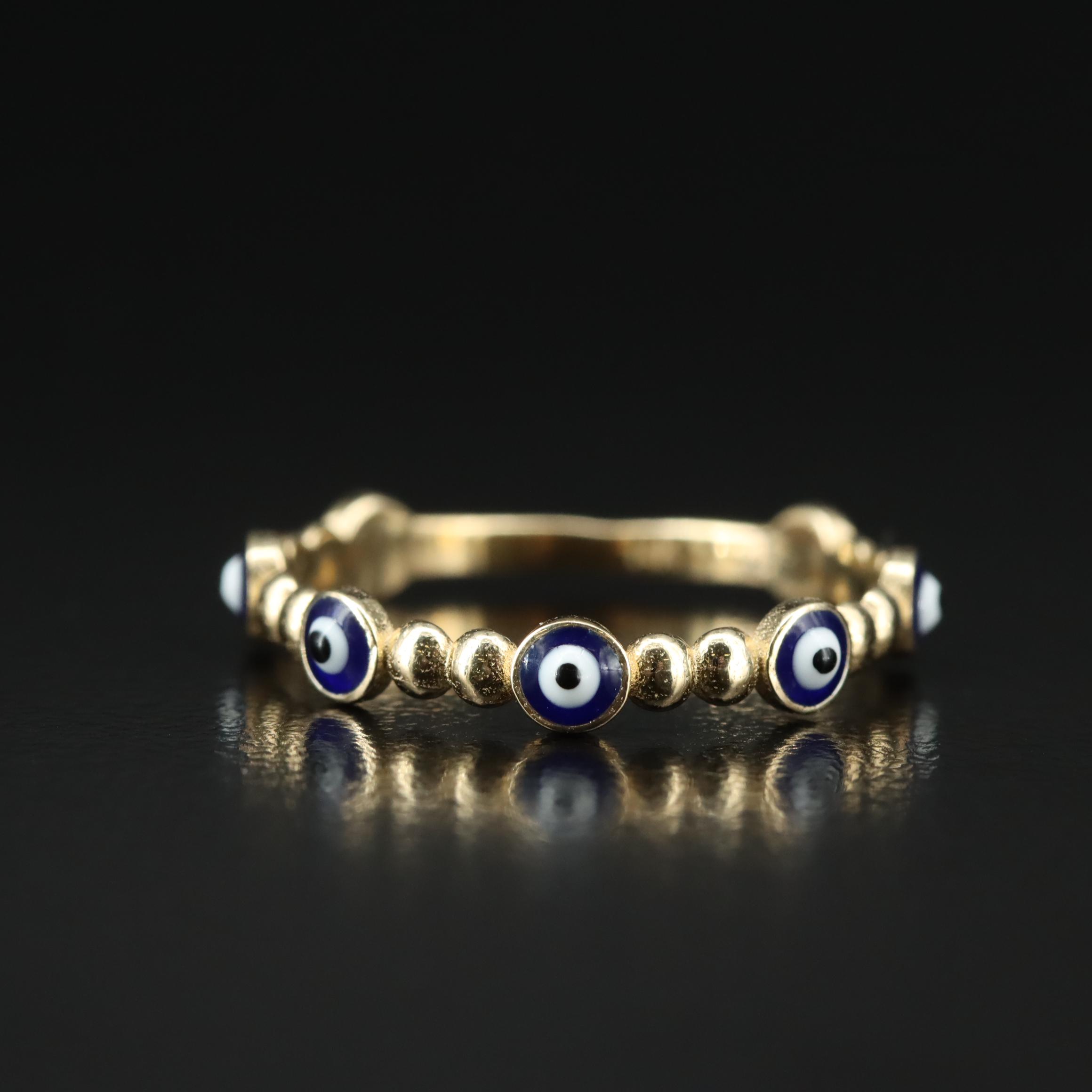 14K Evil Eye Band
