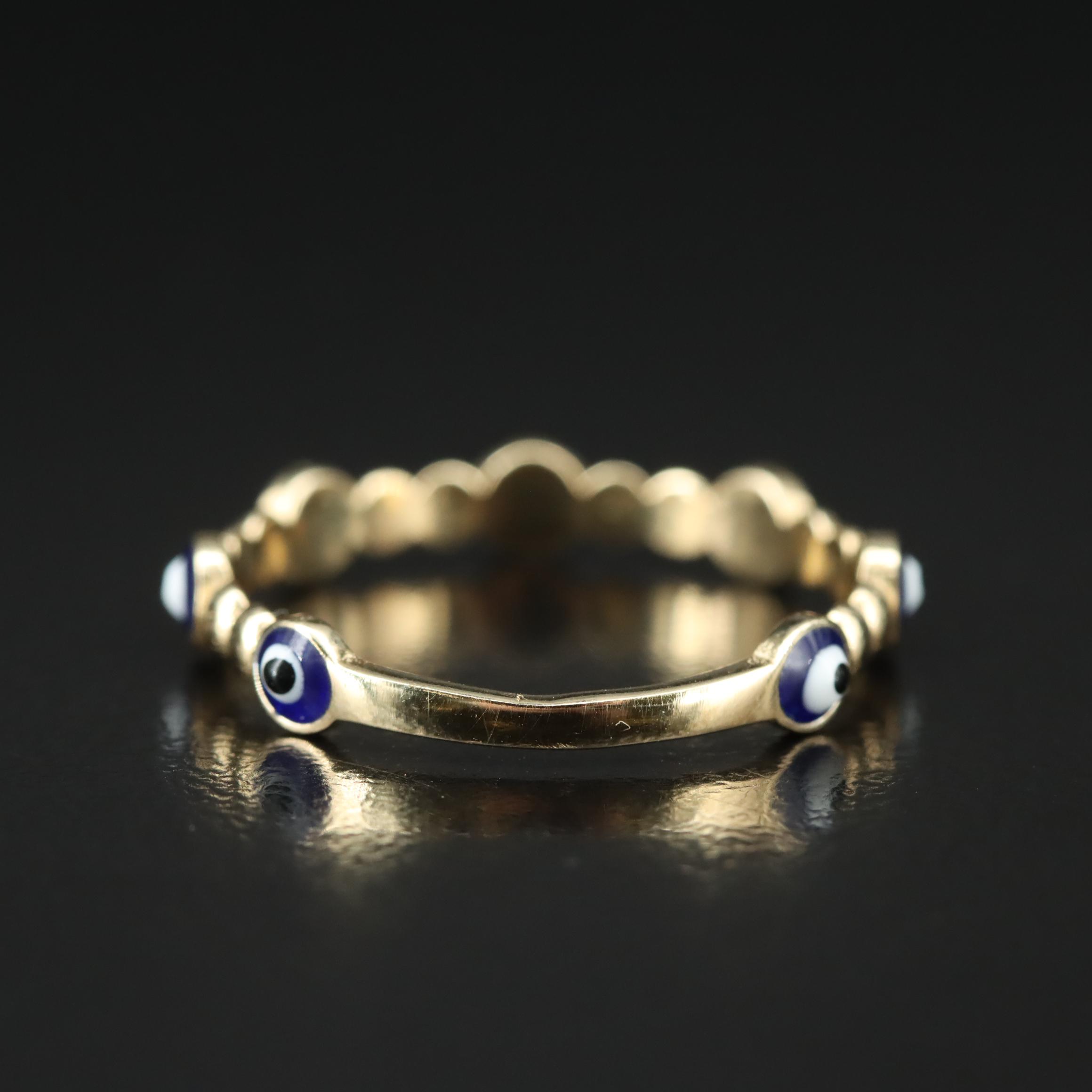 14K Evil Eye Band