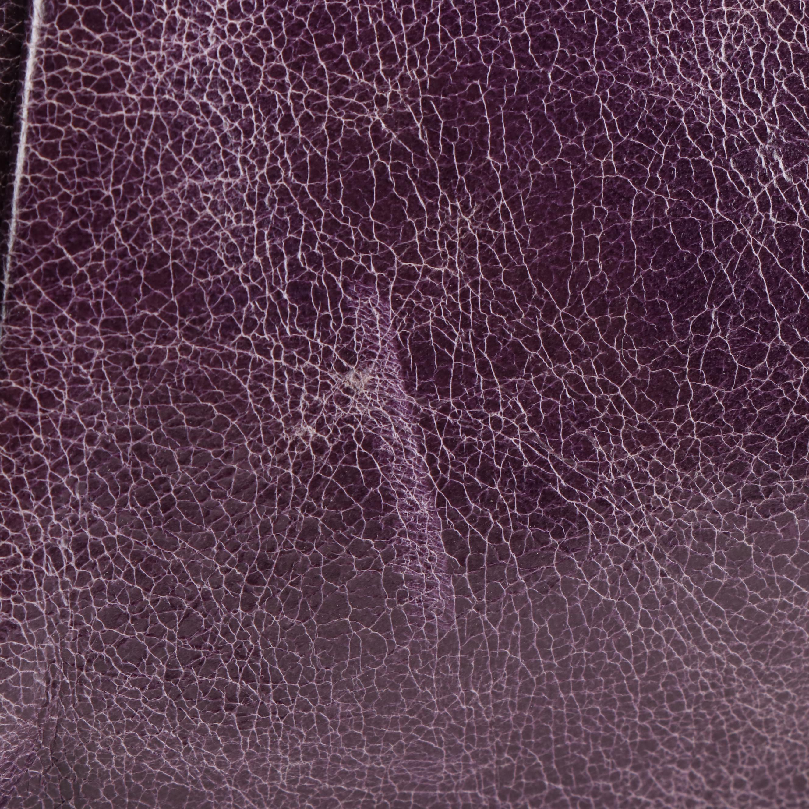 Miu Miu Top Handle Shopping Bag in Purple Vitello Lux Leather