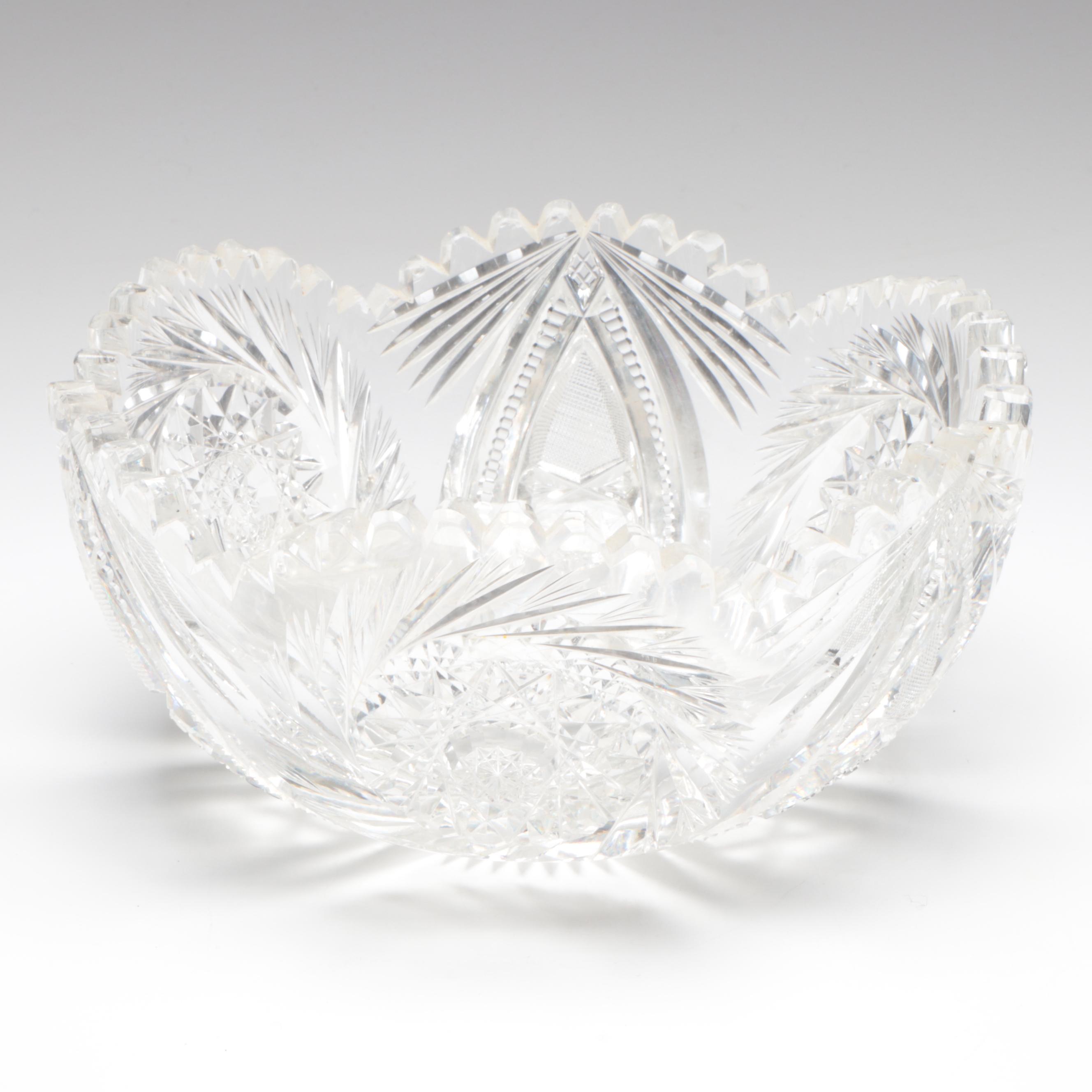 Bohemian Style Ruby Etched to Clear Wine Glasses with Brilliant Style Bowl