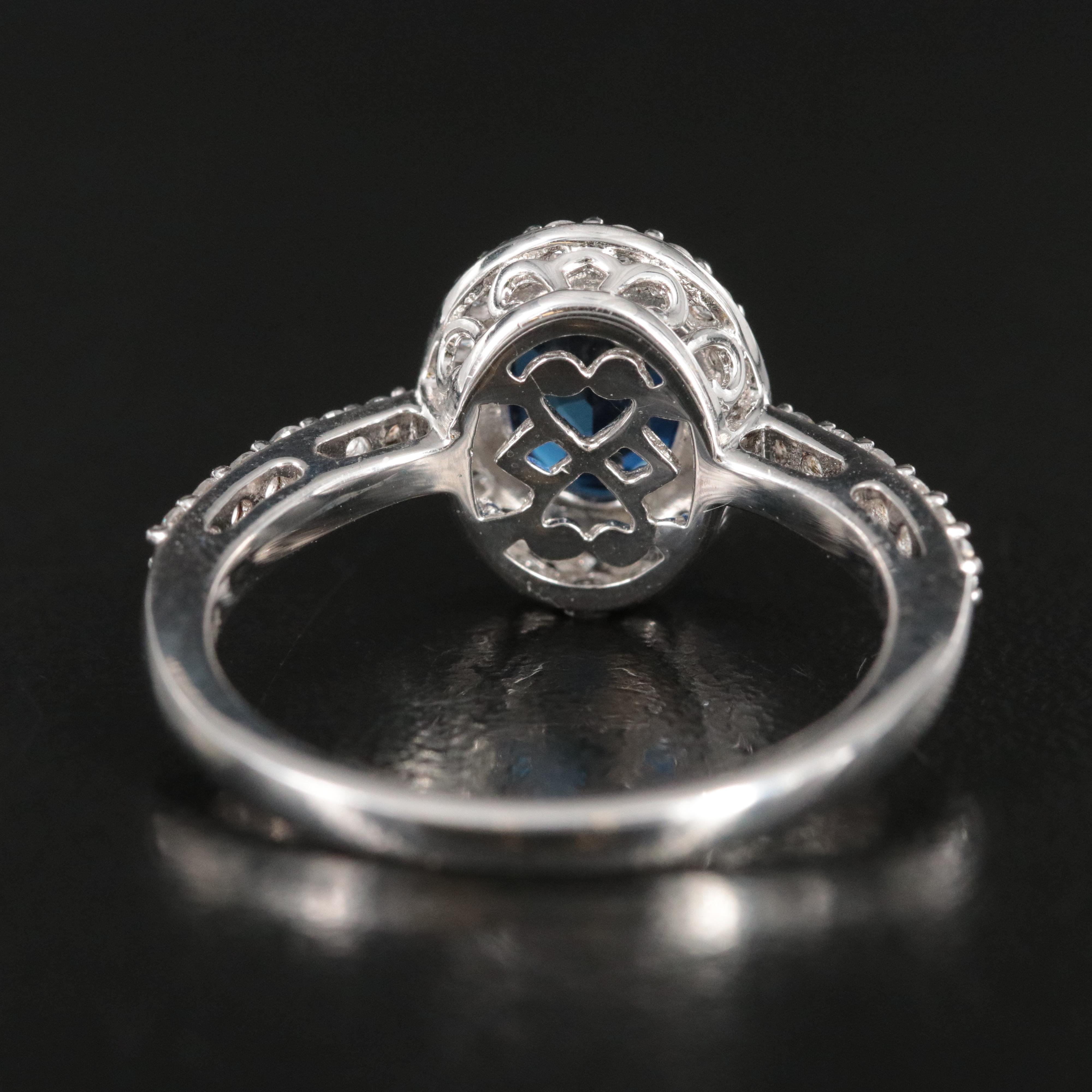 Sterling Blue and White Sapphire Ring