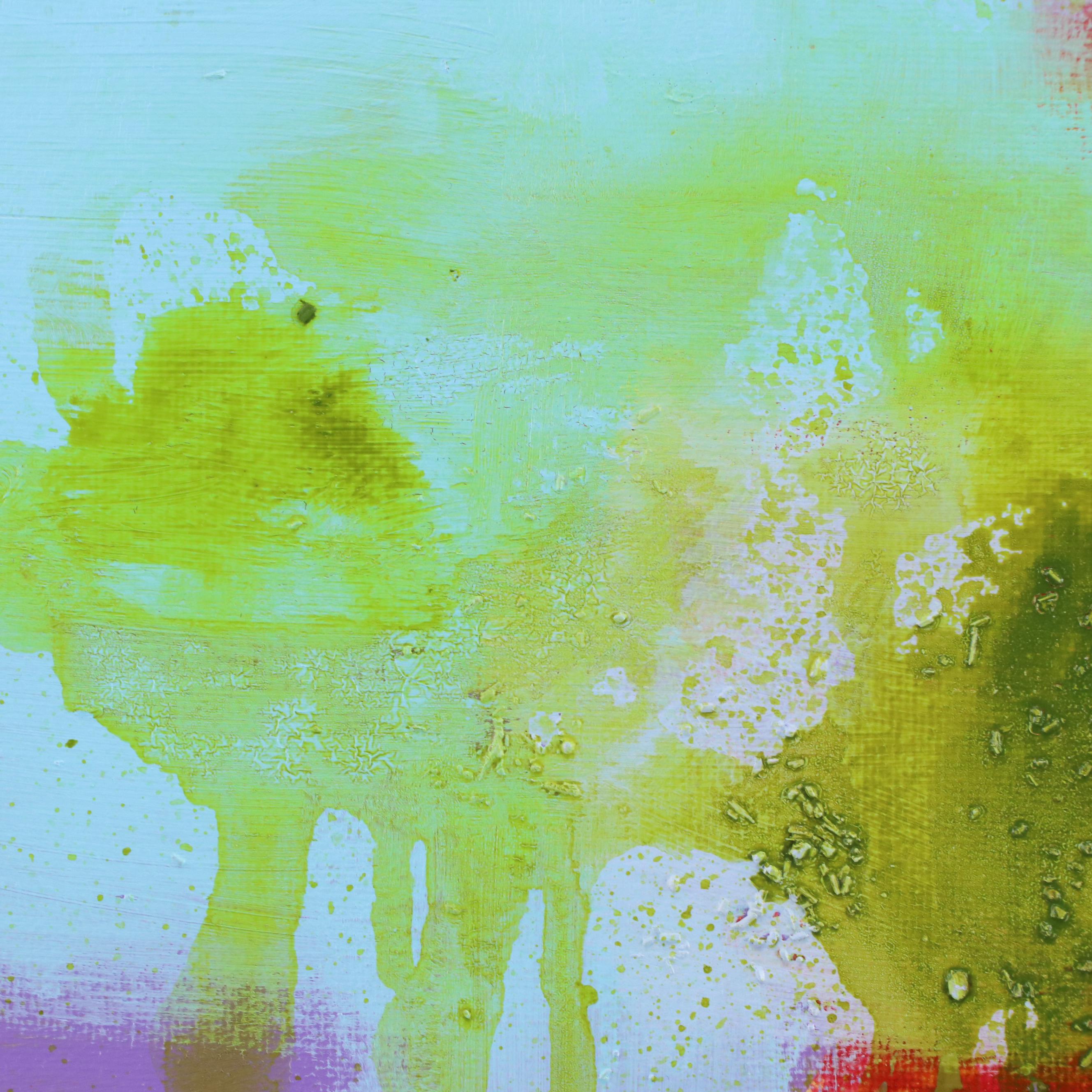 Milagros Pongo Abstract Mixed Media Painting "Windows," 21st Century