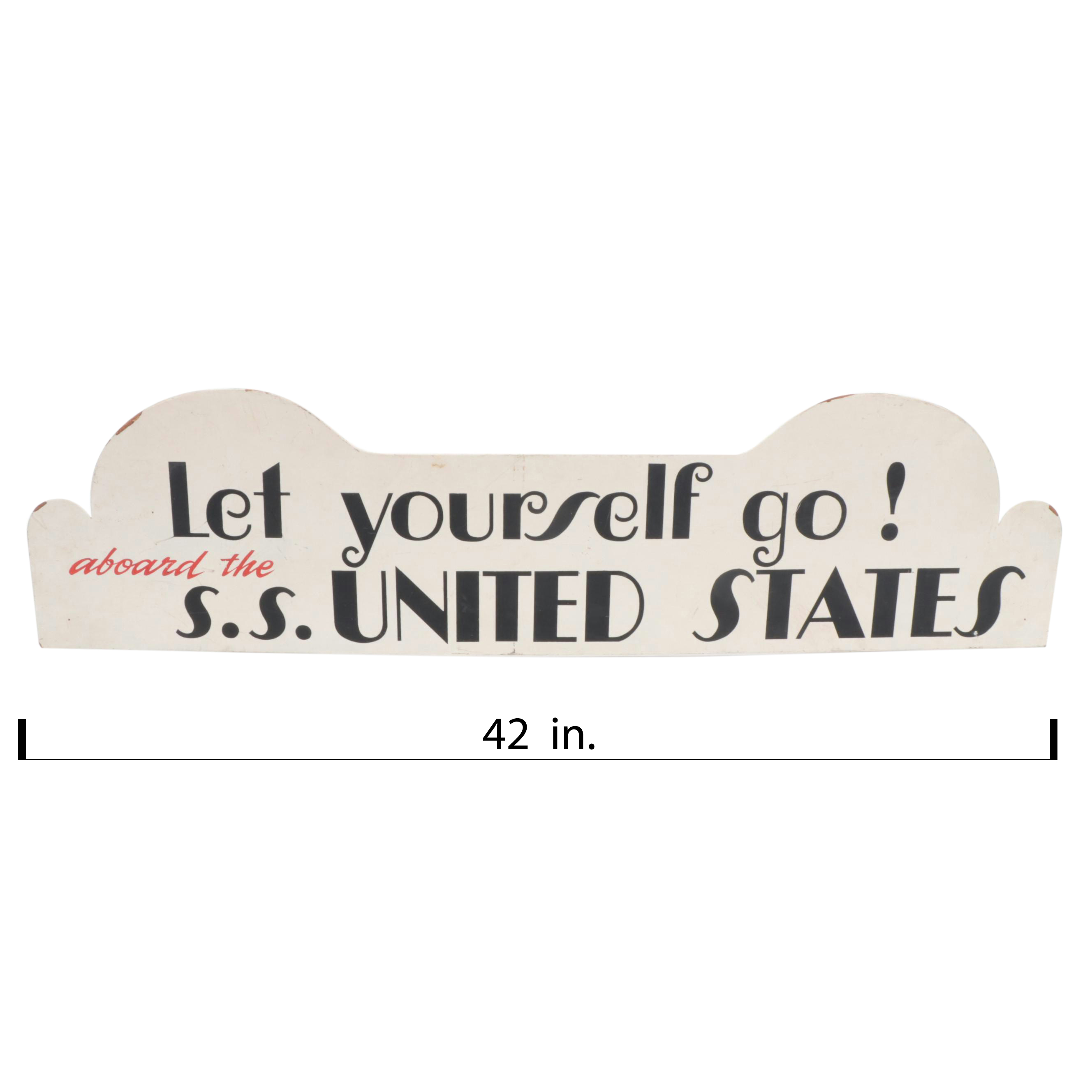 S.S. United States Ocean Liner Advertising Sign, Mid-20th Century