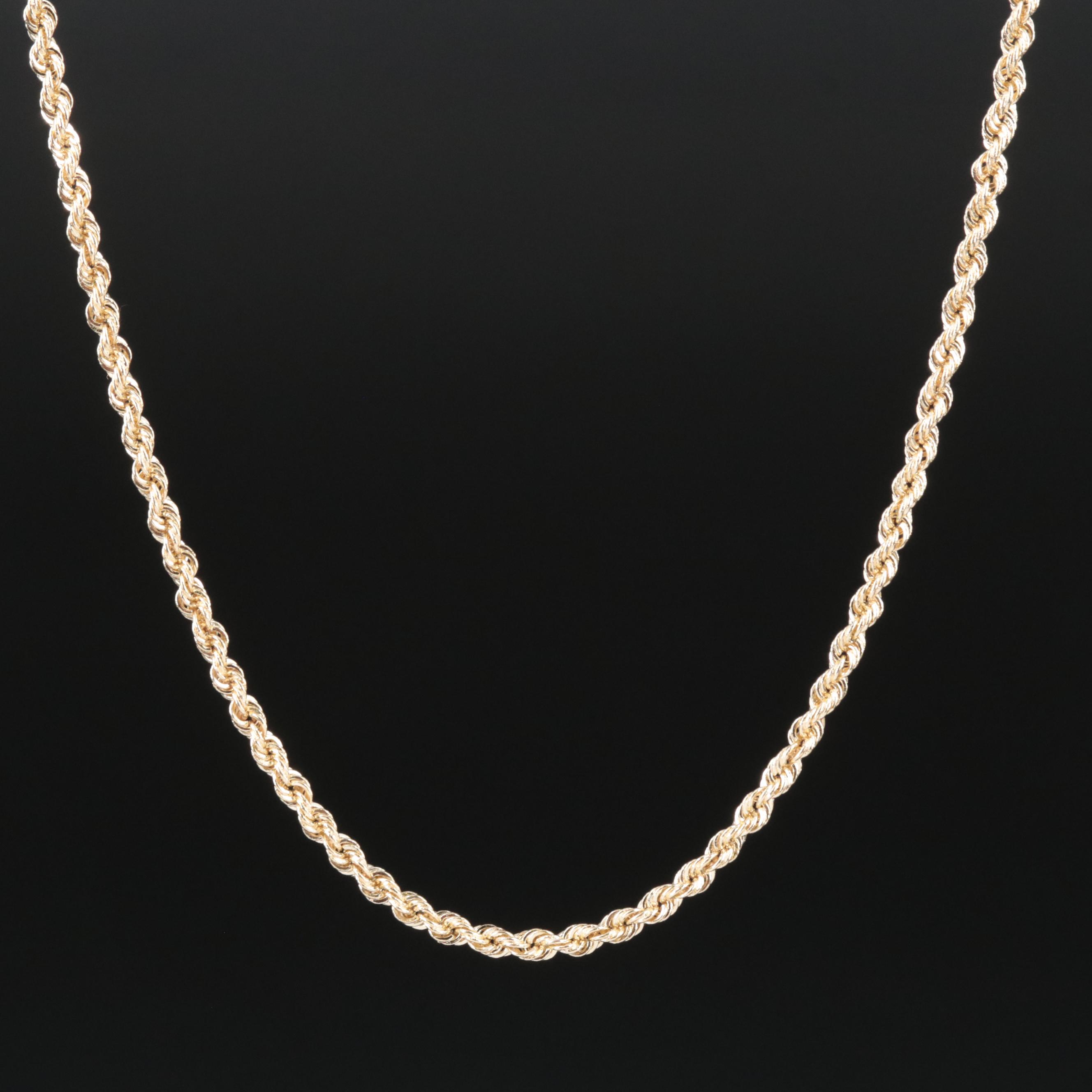 14K Braided Rope Chain Necklace