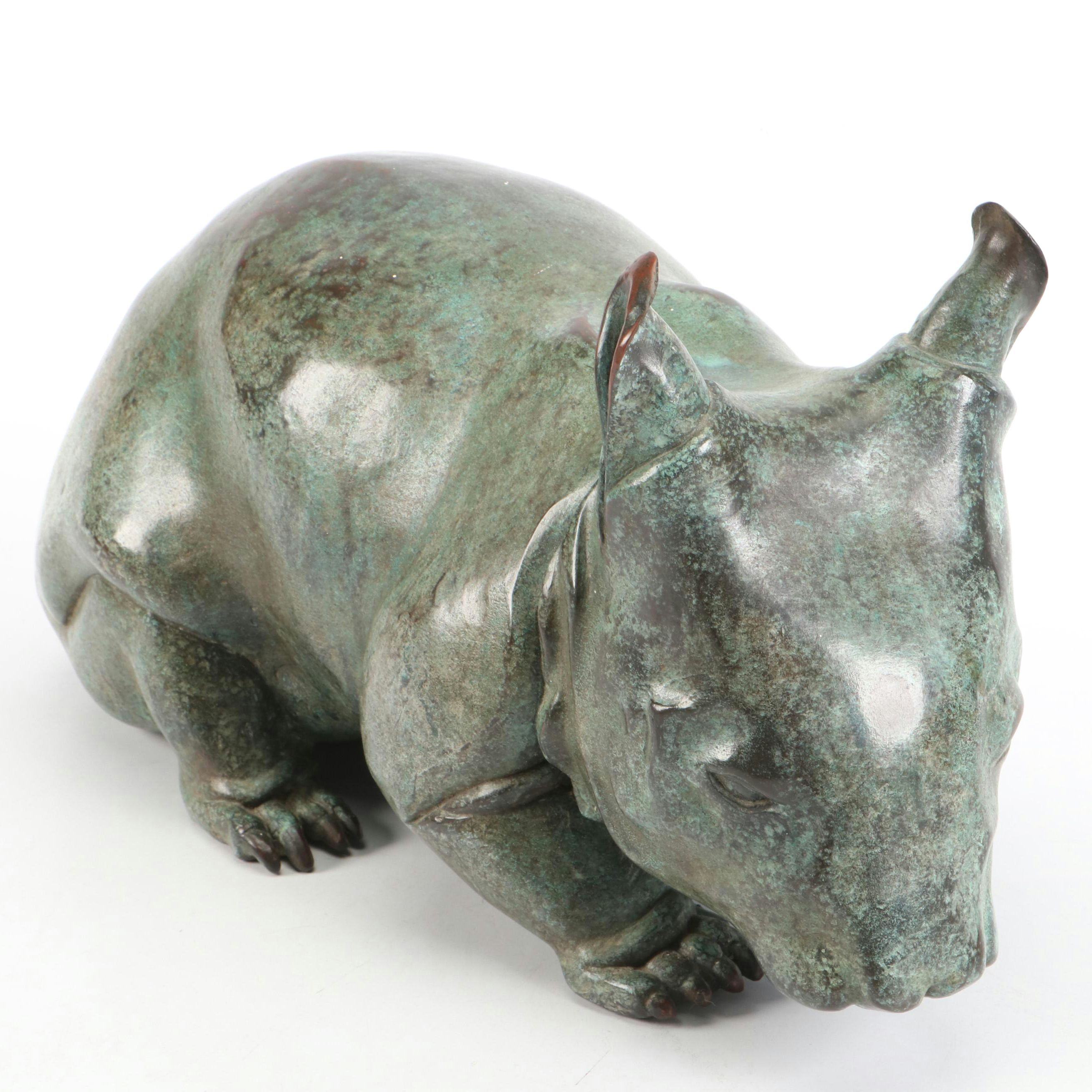 Sylvio Apponyi Cast Bronze "Wombat Junior" L/E Sculpture, 1998