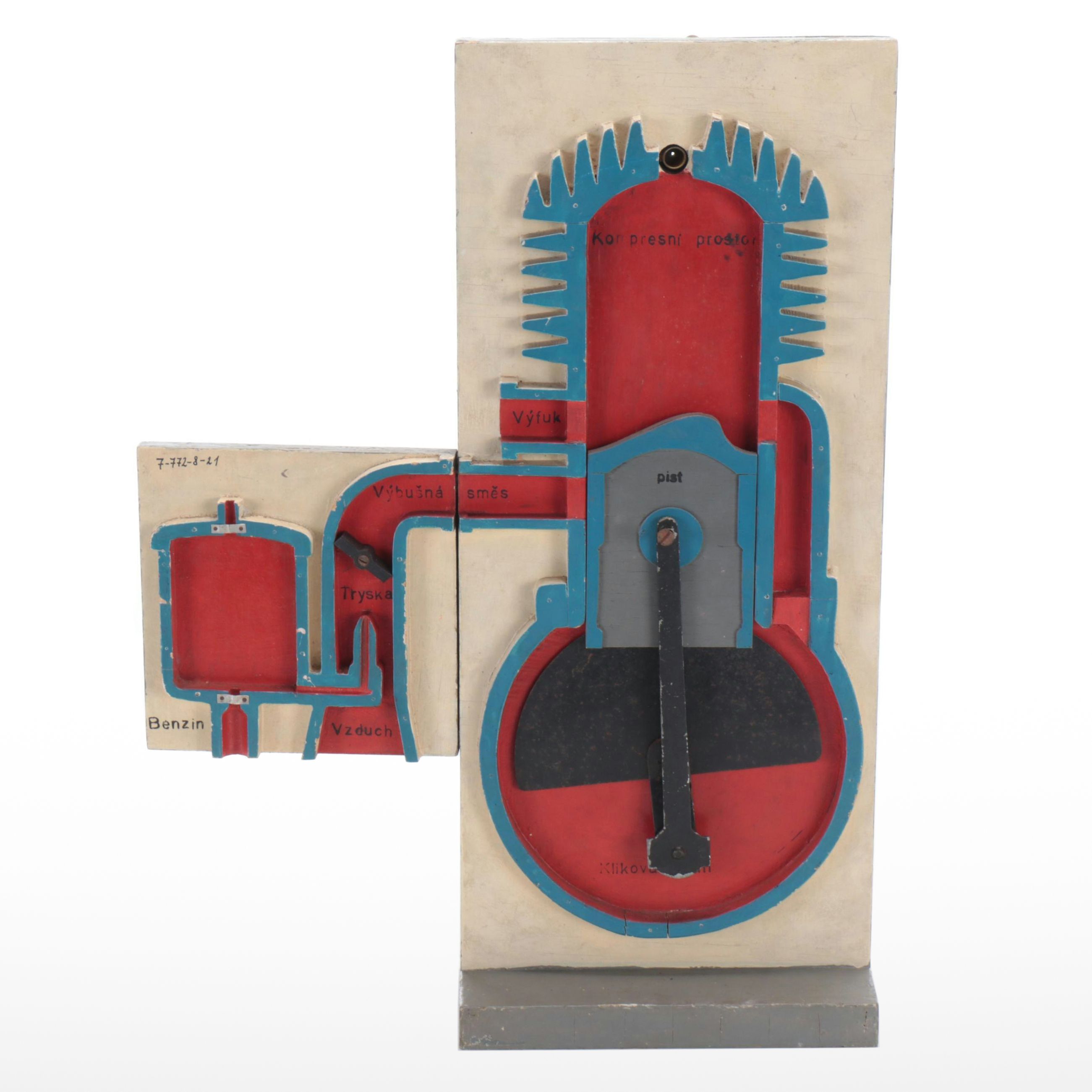 Four-Stroke Single-Cylinder Engine Czech Educational Cutaway Scale Model