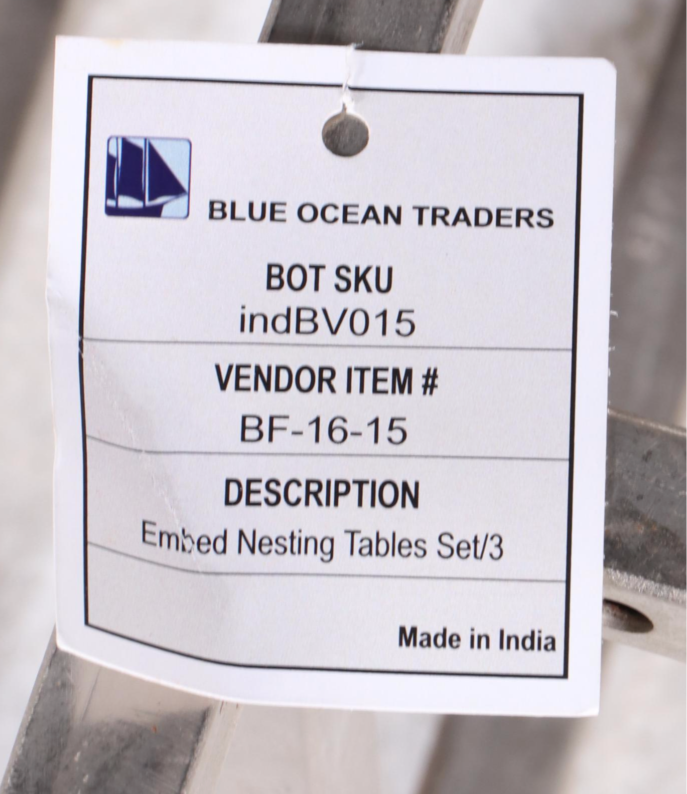 Modern Slatted Cerused Wood and Patinated Metal Nesting Tables