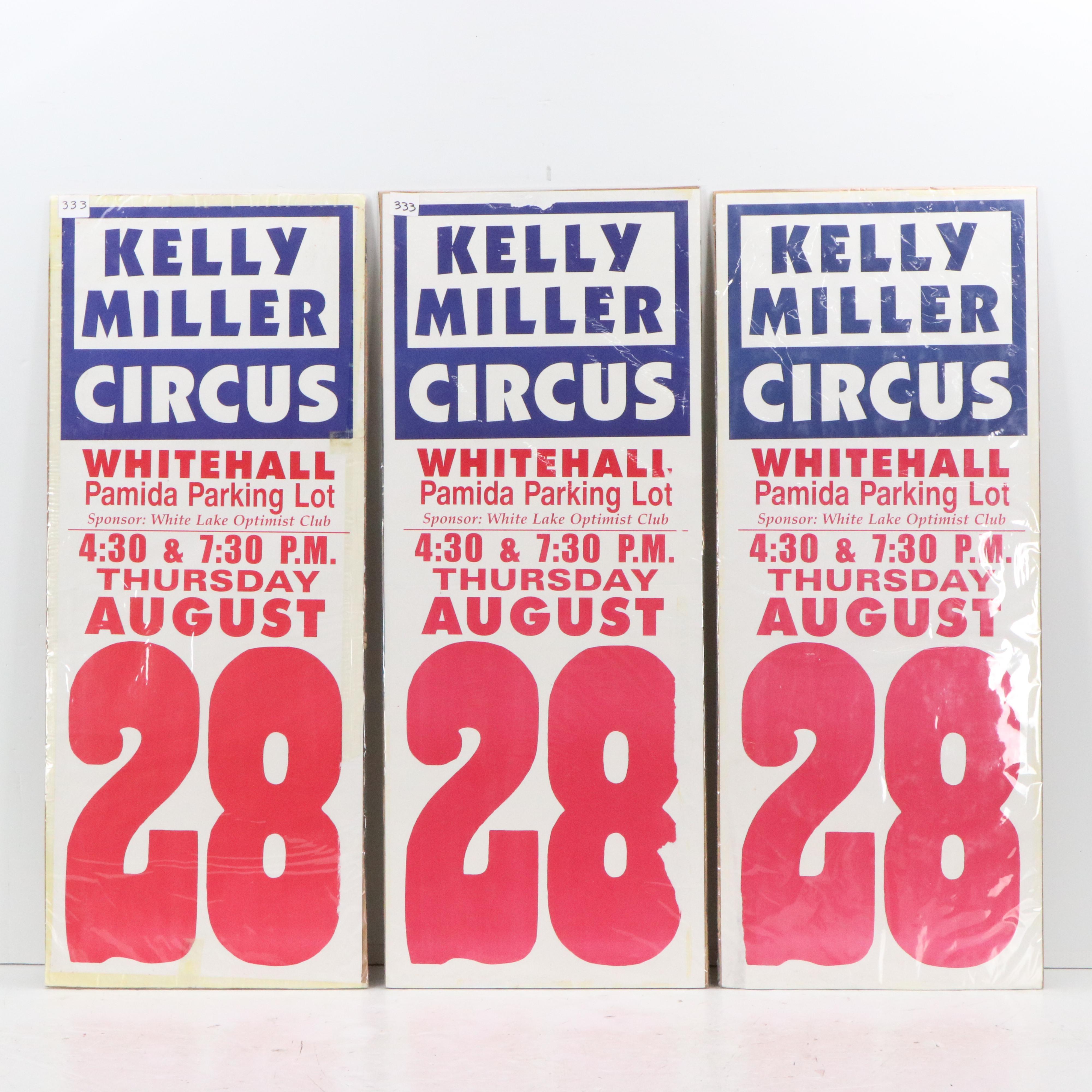 Kelly Miller Circus Showtime Serigraph Posters, Late 20th Century