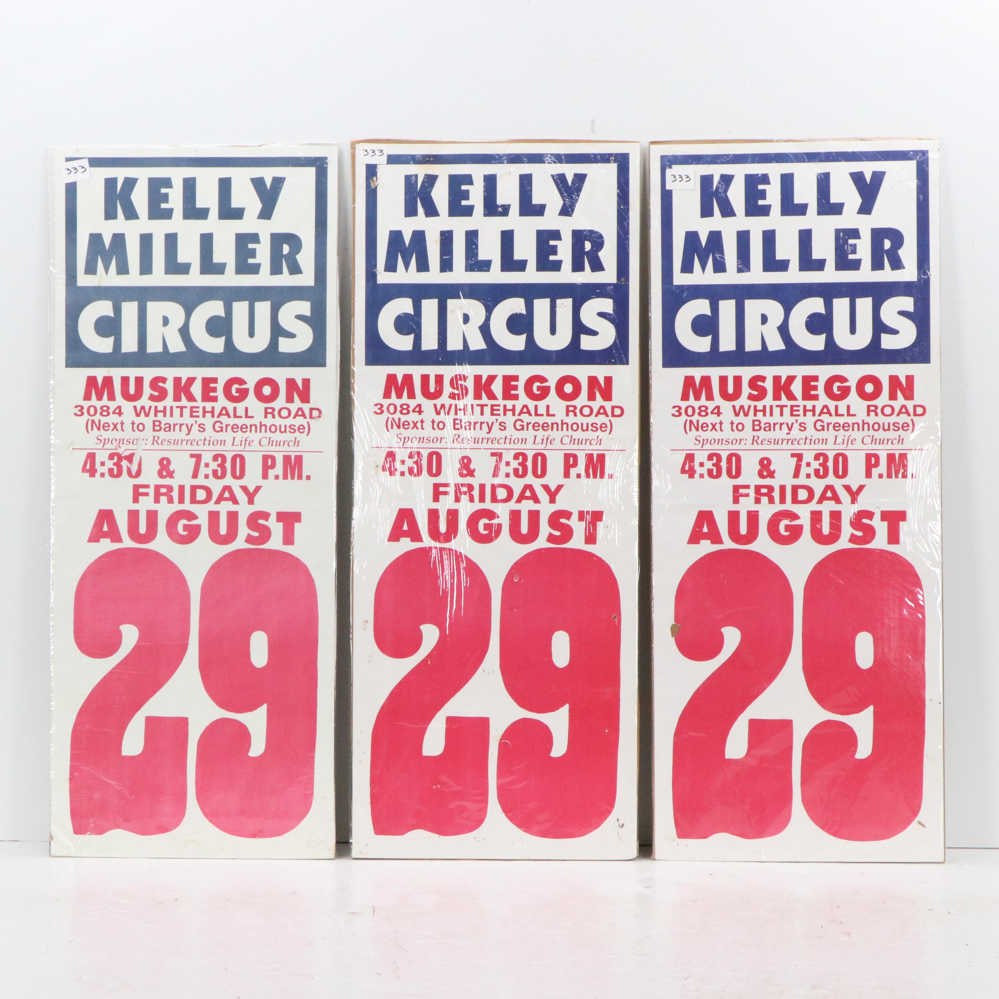 Kelly Miller Circus Showtime Serigraph Posters, Late 20th Century