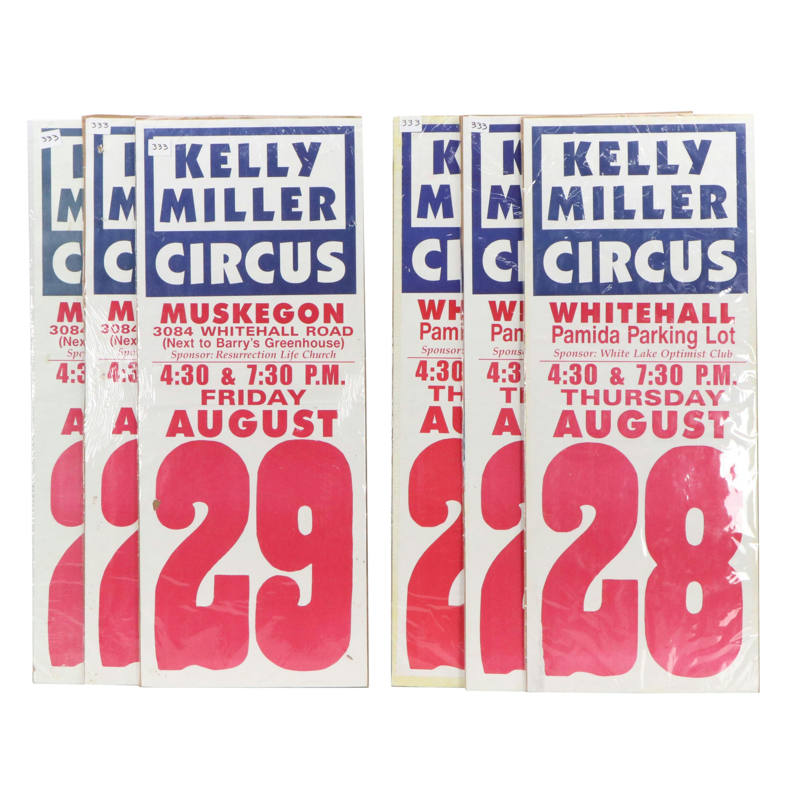 Kelly Miller Circus Showtime Serigraph Posters, Late 20th Century
