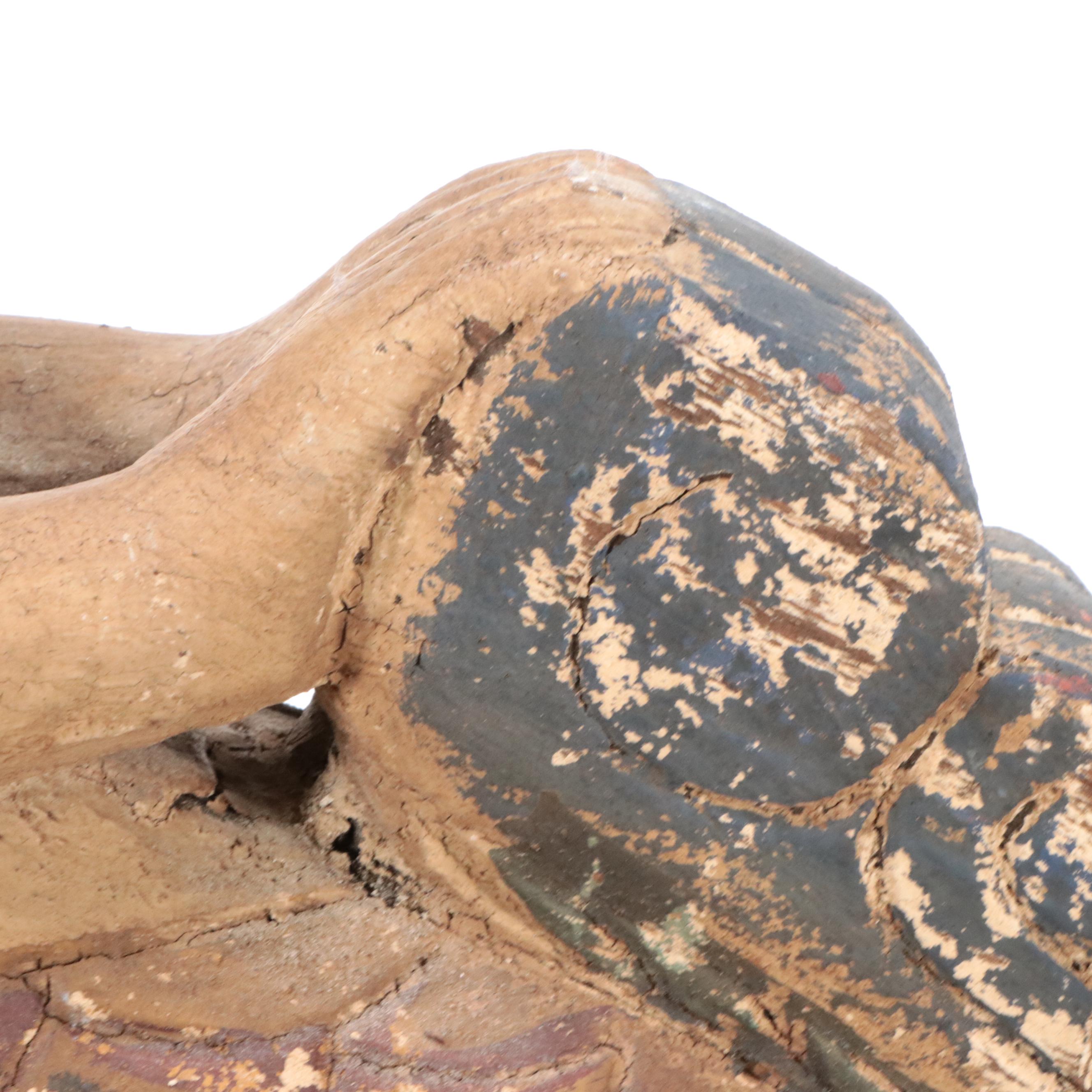 Hand-Carved Polychromed Mermaid Boat Figurehead