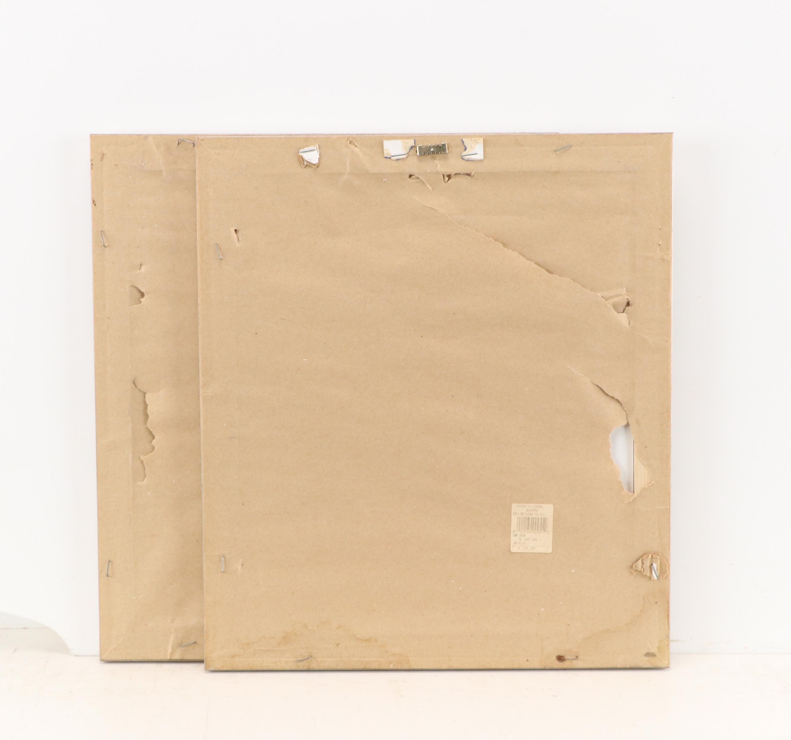 Offset Lithographs After Elaine Vollherbst of Shrubs in Alcoves