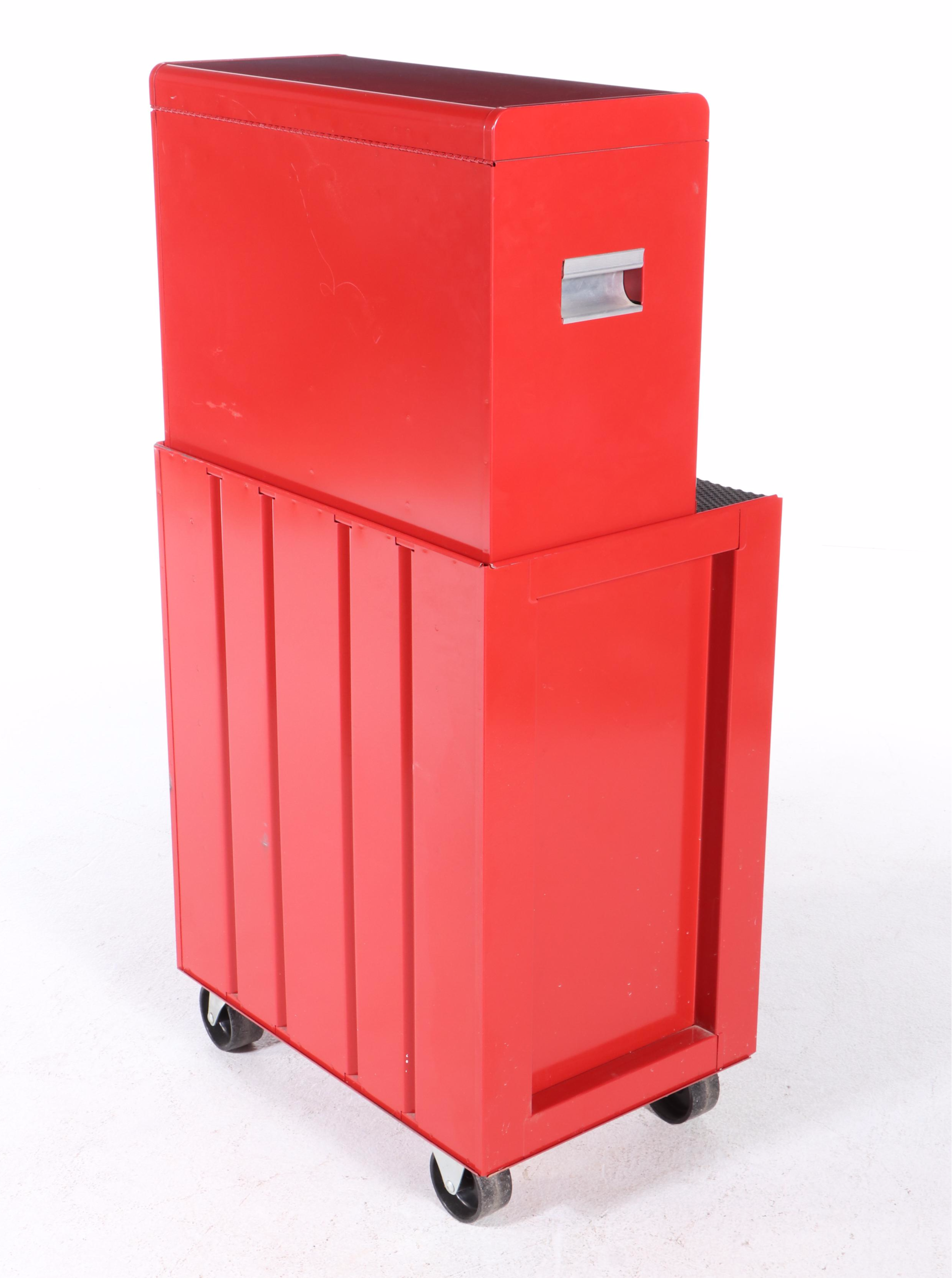Craftsman Locking Red Steel Tool Chest on Casters, Late 20th Century
