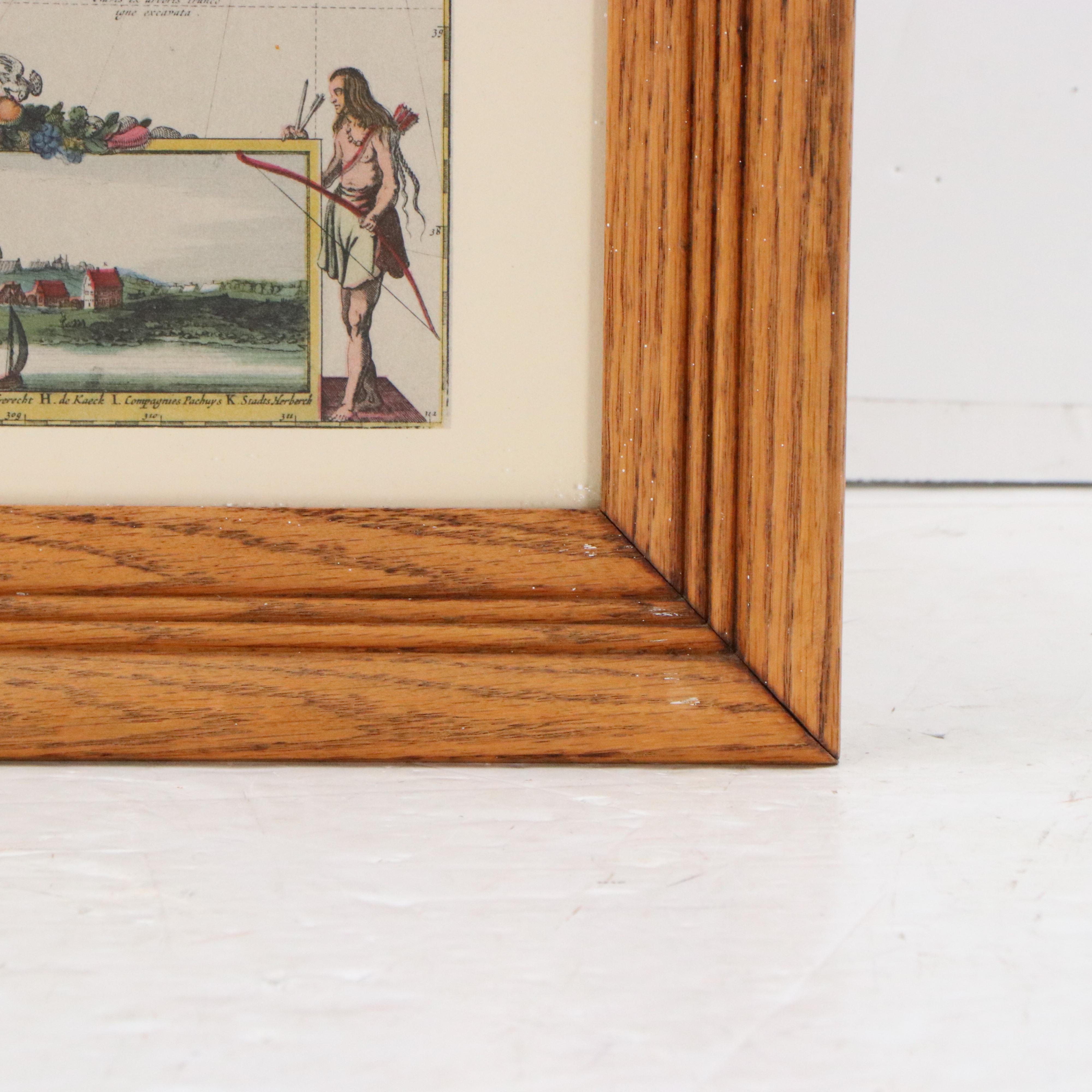 Collotype After 17th Century Nicolao Visscher  Map of New England "Mar Del Nort"