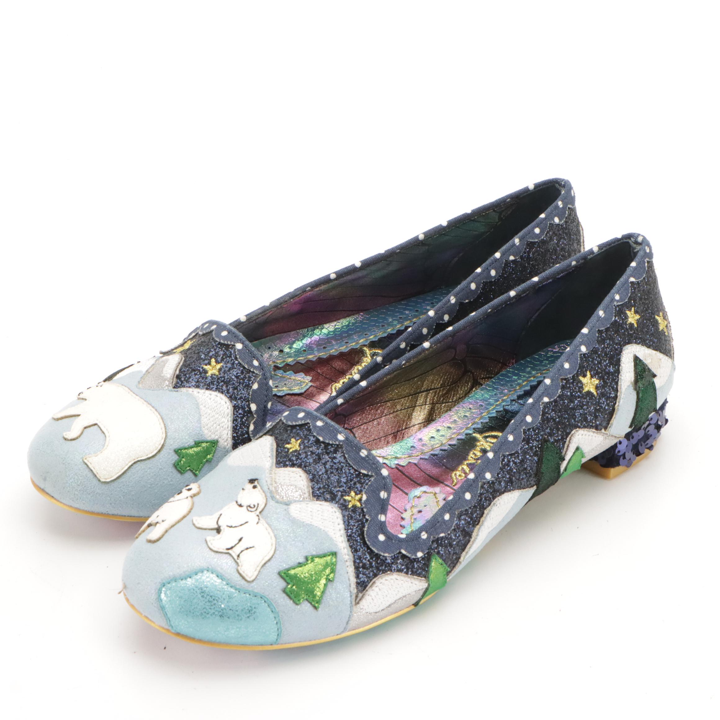 Irregular Choice "Coochy Coo" and "Binksy Bear" Embellished Flats in Boxes
