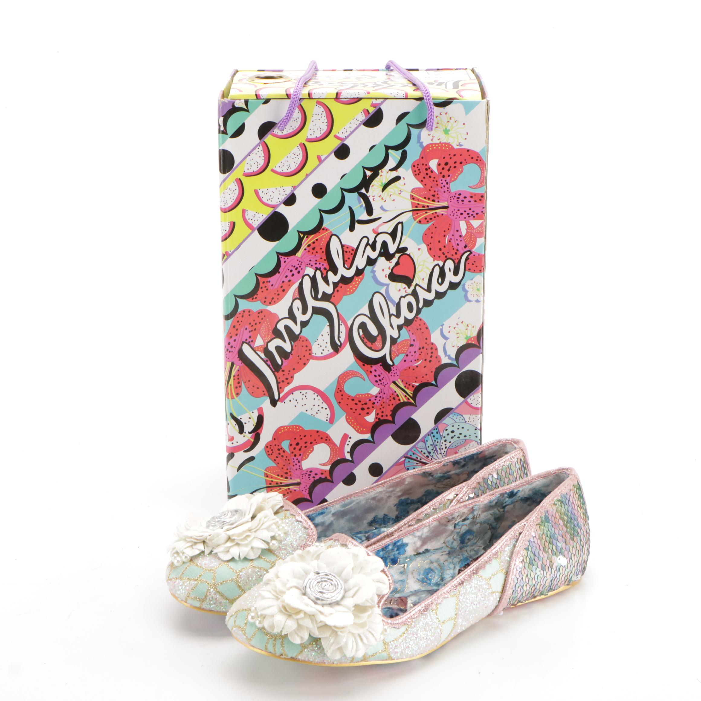 Irregular Choice "Coochy Coo" and "Binksy Bear" Embellished Flats in Boxes