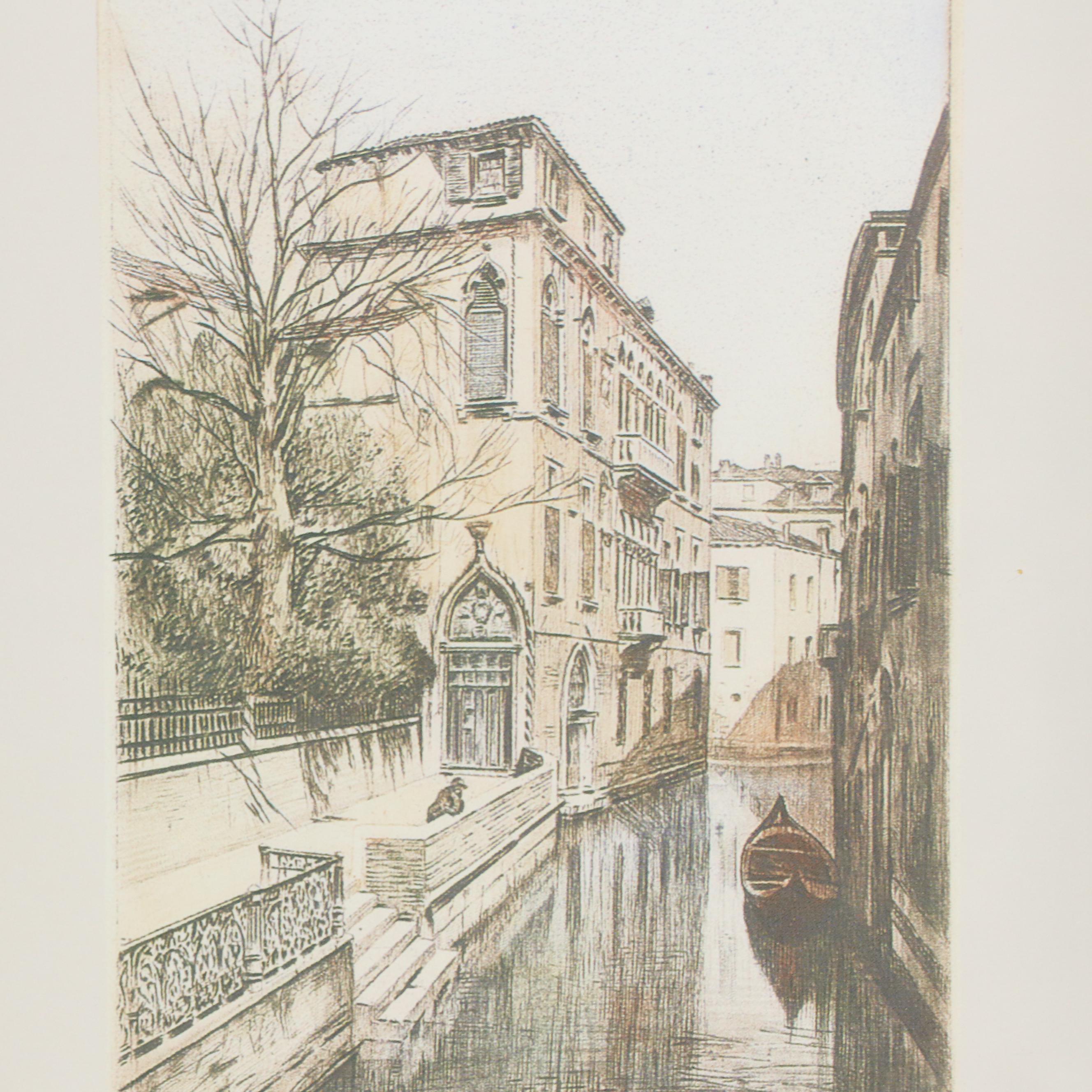 Offset Lithographs of Venetian Canal Scenes