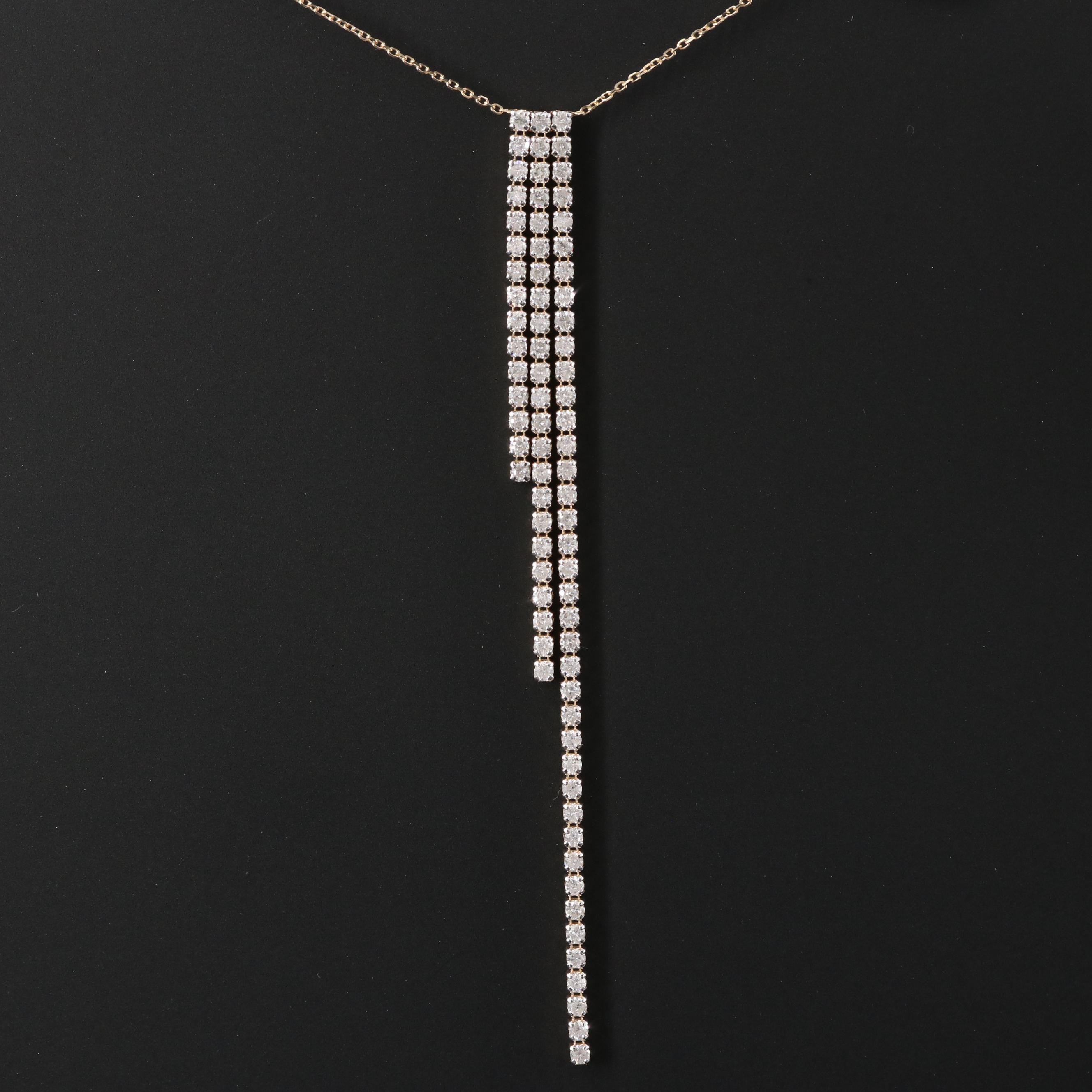 14K 2.02 CTW Diamond Fringe Necklace