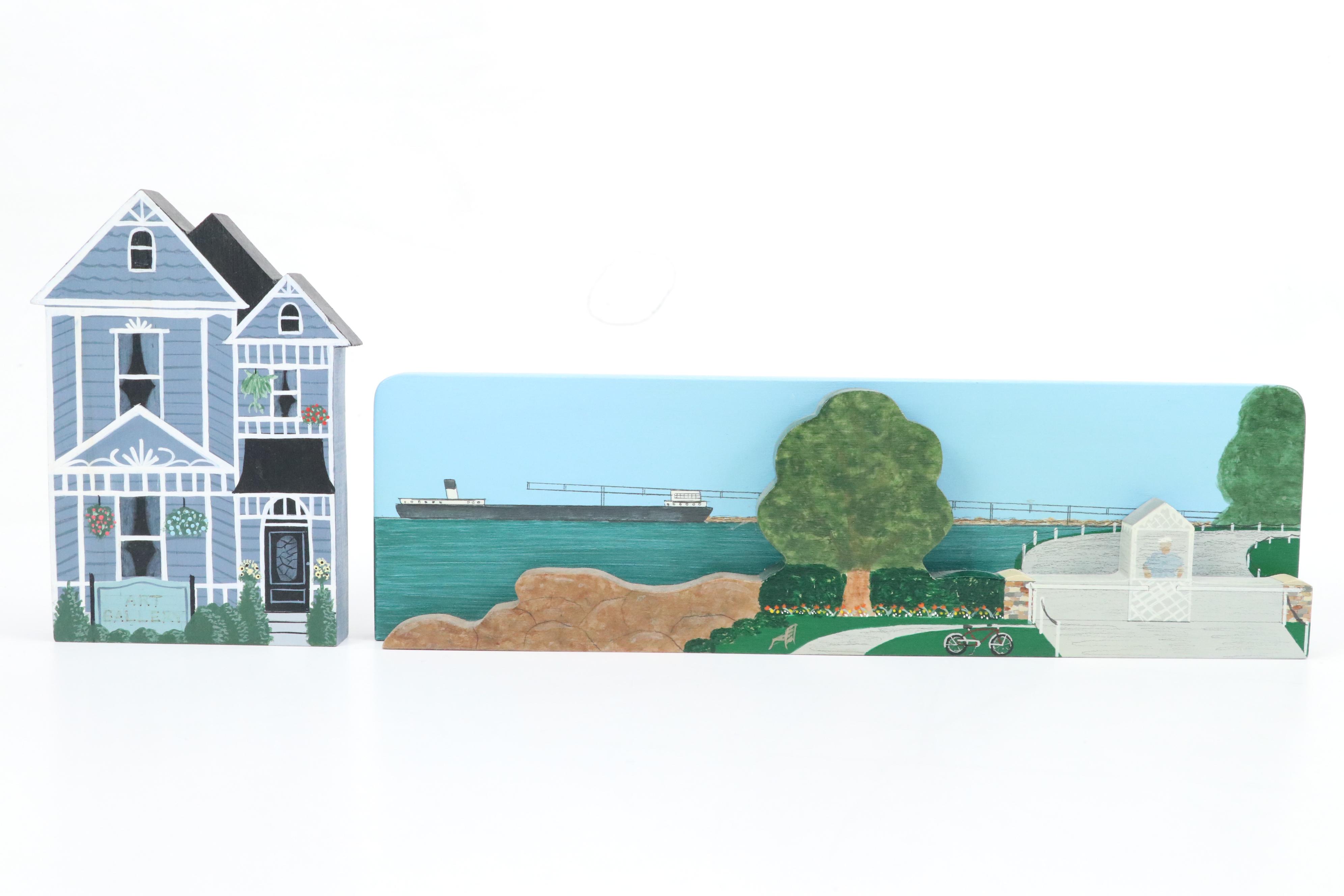 The Cat's Meow Wooden House Replicas and More House Figurines, Late 20th C.