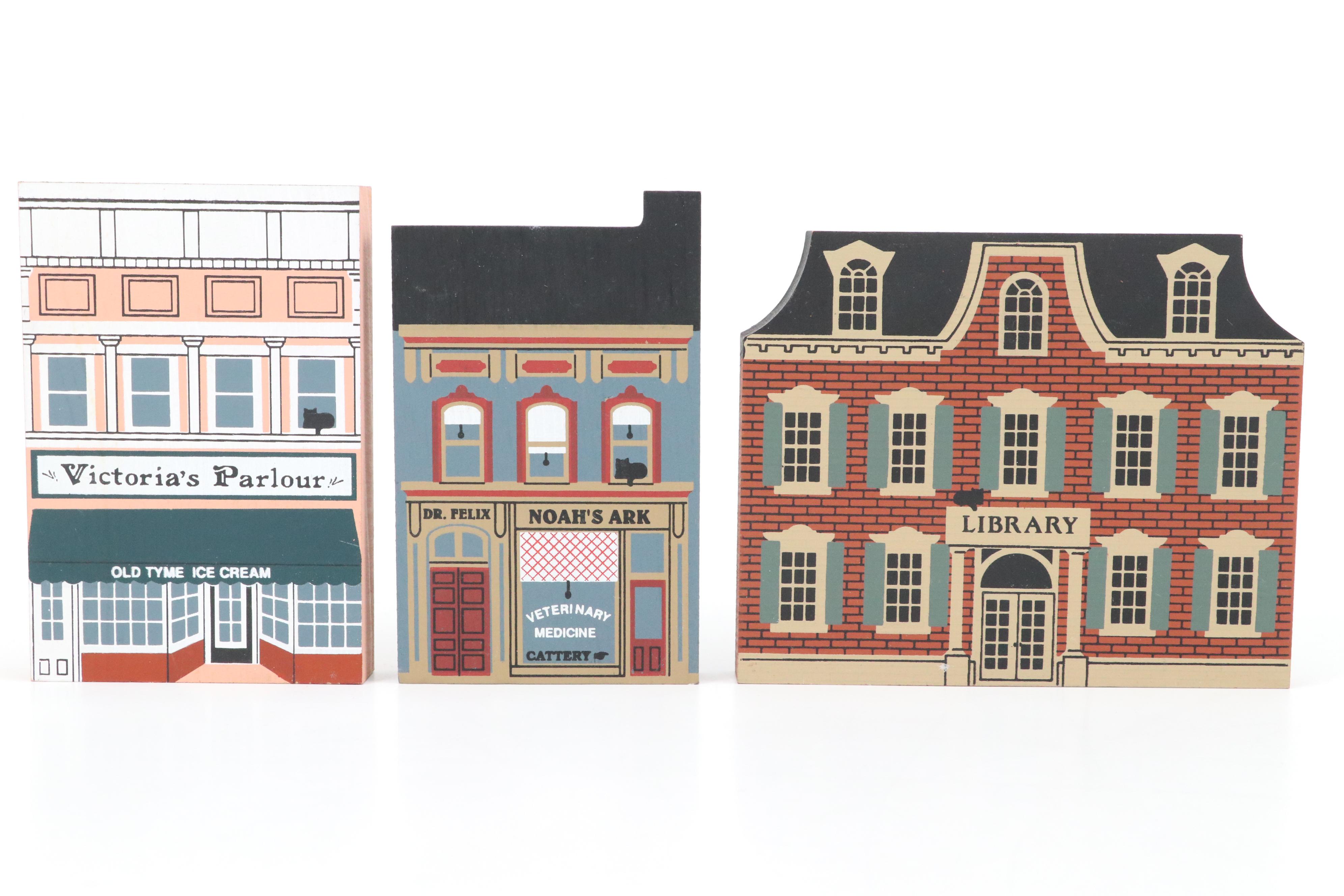 The Cat's Meow Wooden House Replicas and More House Figurines, Late 20th C.