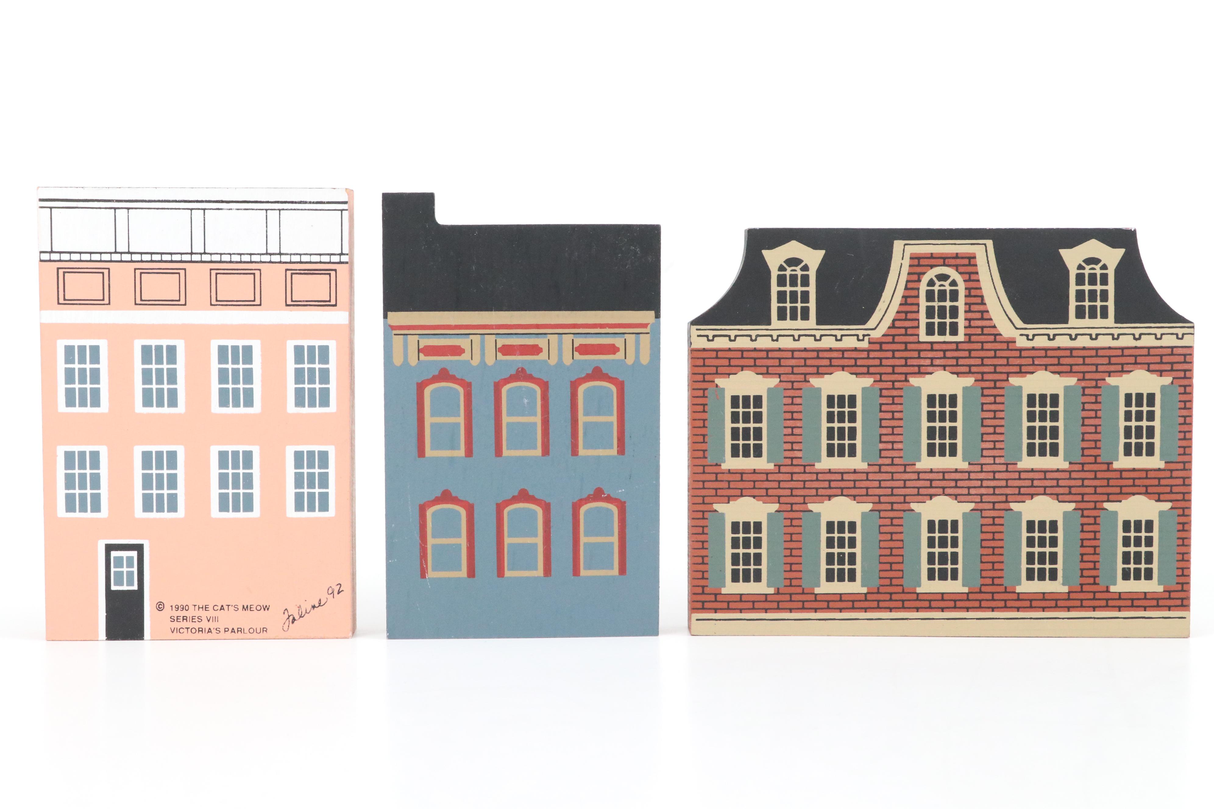 The Cat's Meow Wooden House Replicas and More House Figurines, Late 20th C.