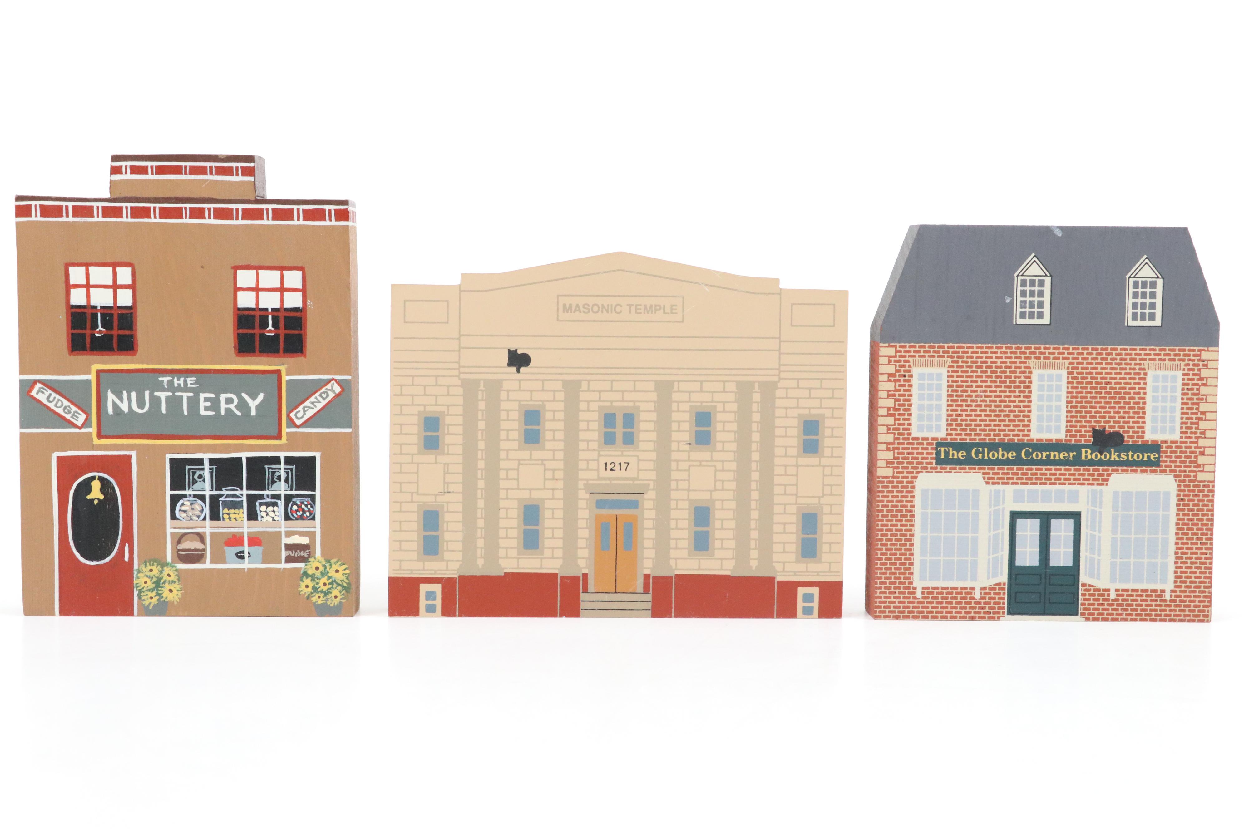 The Cat's Meow Wooden House Replicas and More House Figurines, Late 20th C.