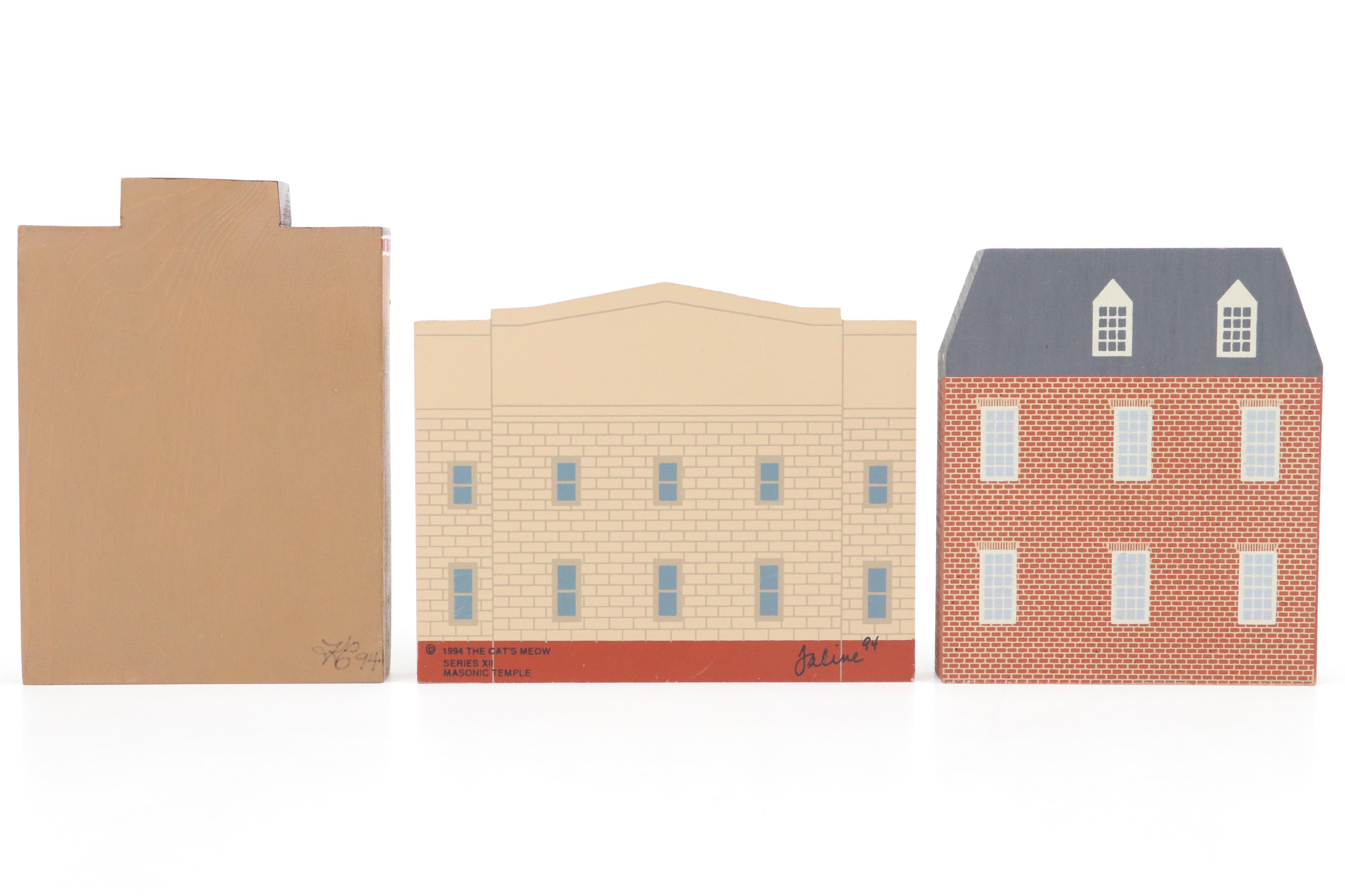 The Cat's Meow Wooden House Replicas and More House Figurines, Late 20th C.