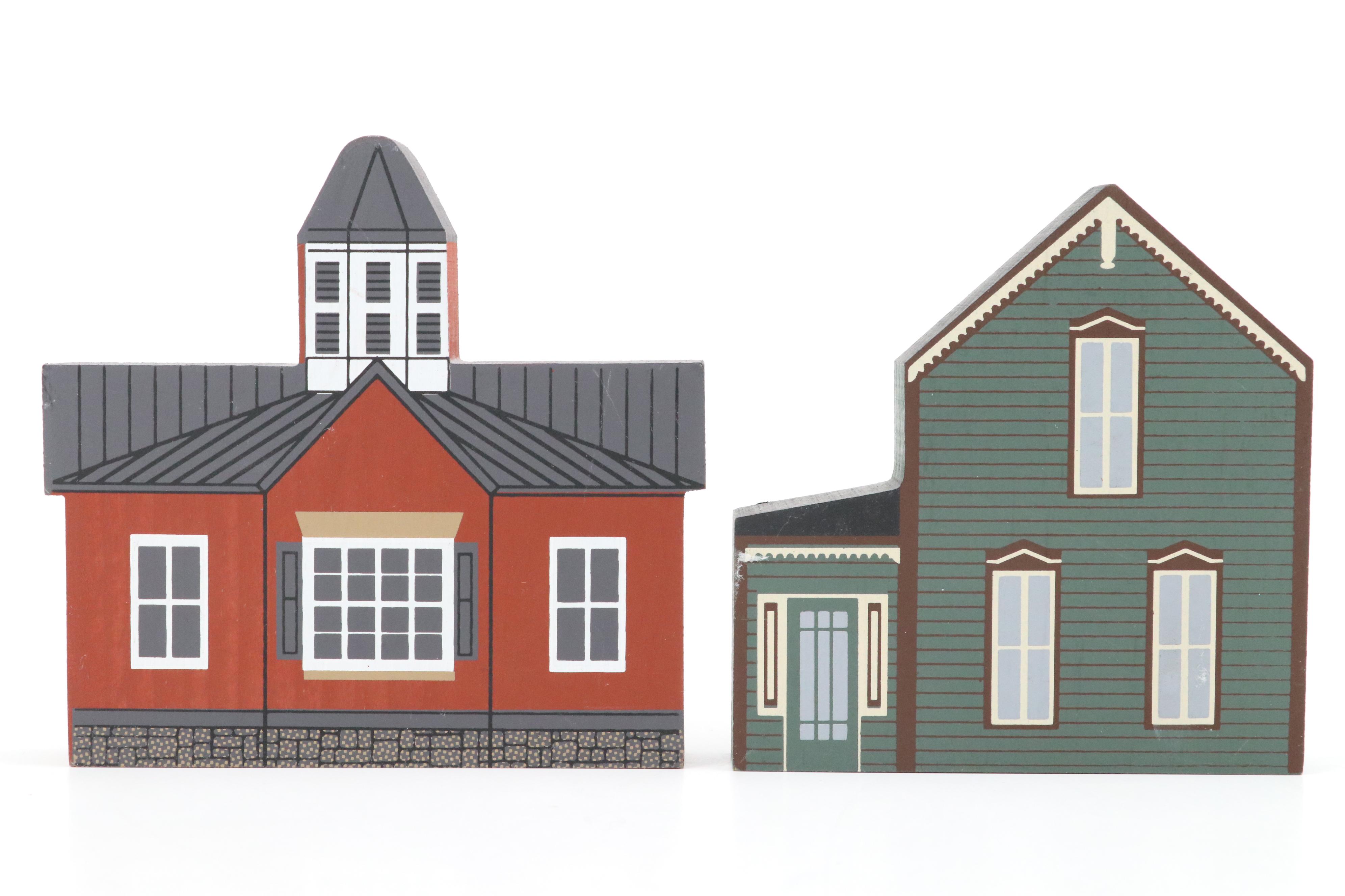 The Cat's Meow Wooden House Replicas and More House Figurines, Late 20th C.