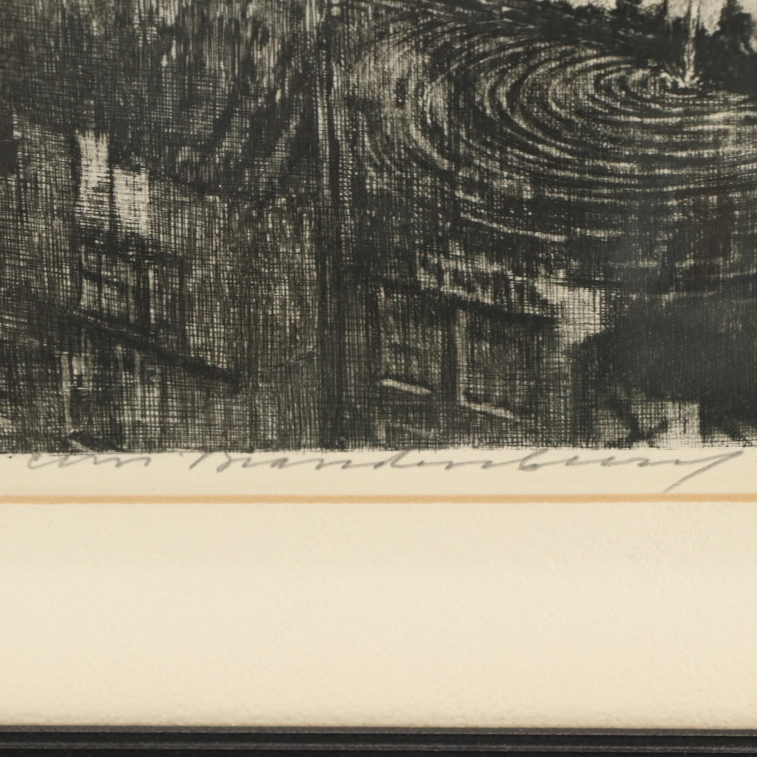 Cornelis Brandenburg Etching of the Oudezijds Achterburgwal, 1913