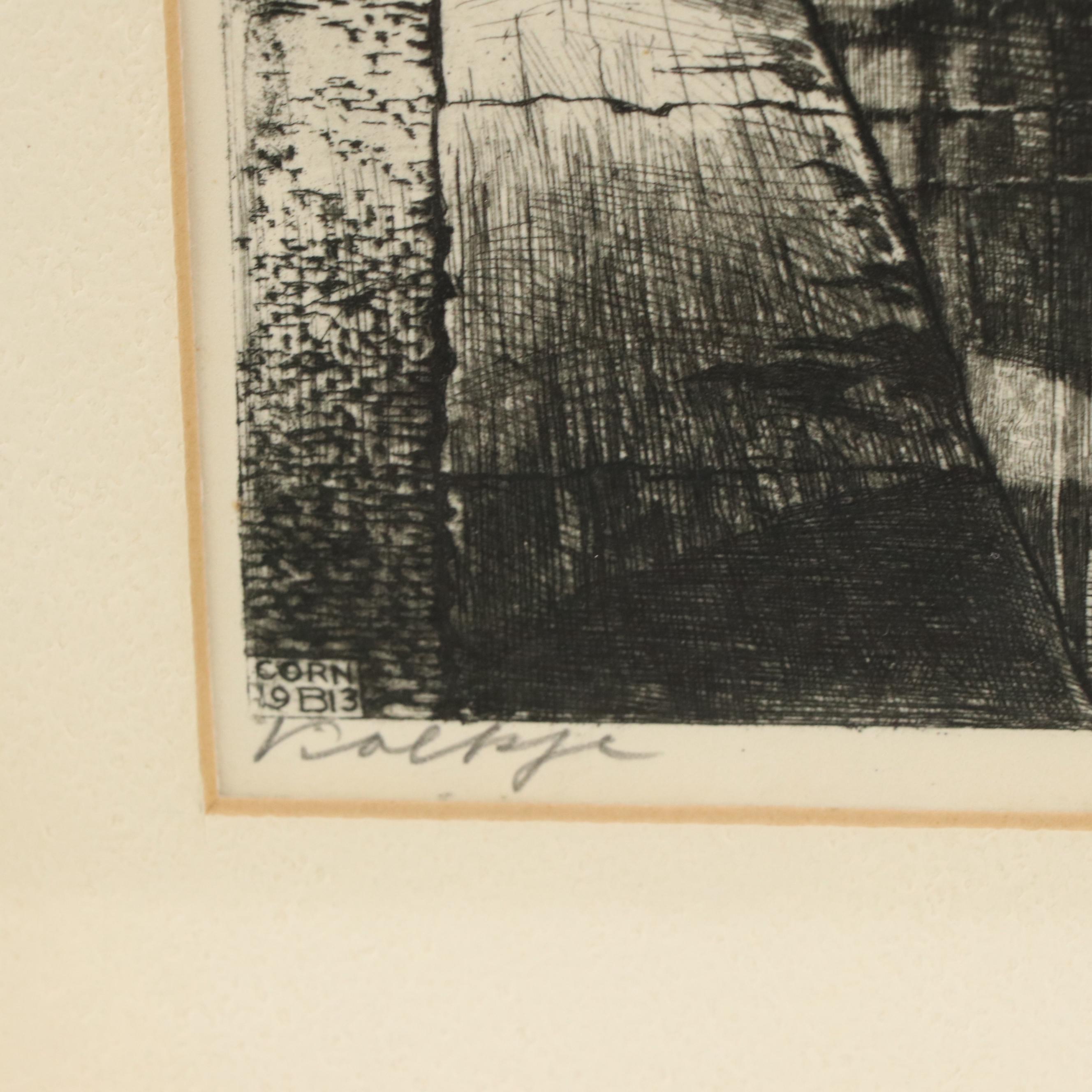 Cornelis Brandenburg Etching of the Oudezijds Achterburgwal, 1913